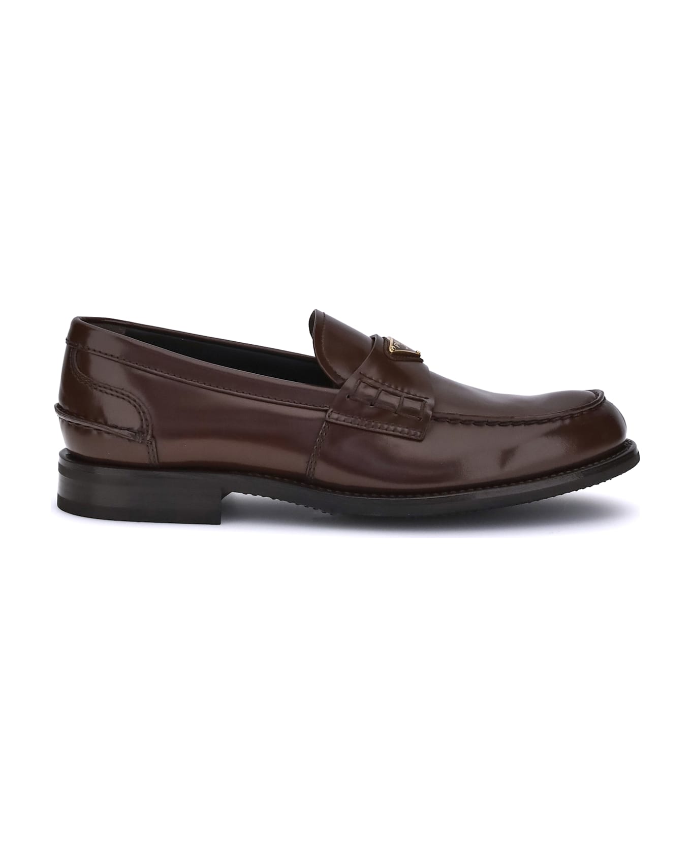 Prada Triangular Plaque Loafers