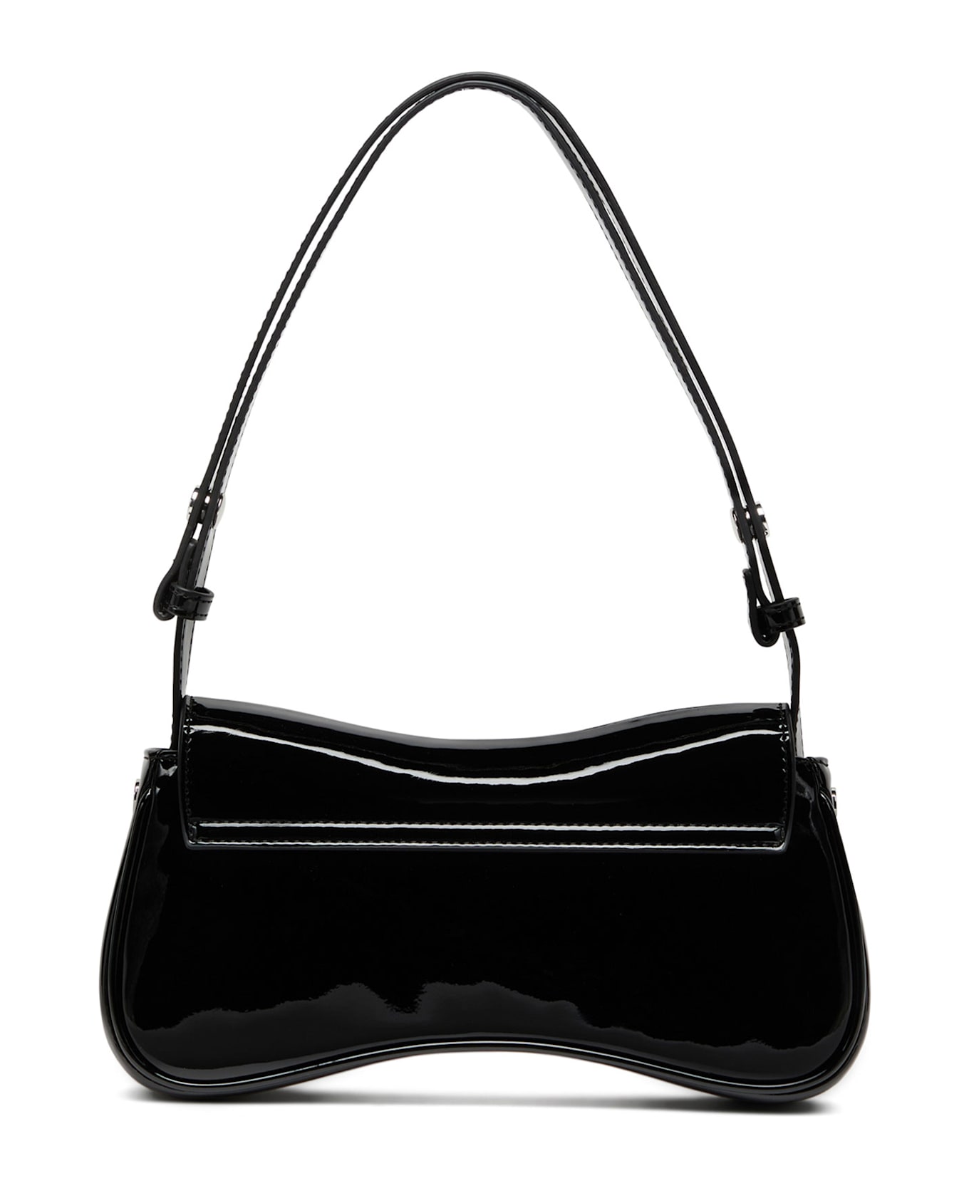 Diesel Play Clutch Patent Fabric Shoulder Bag - Black