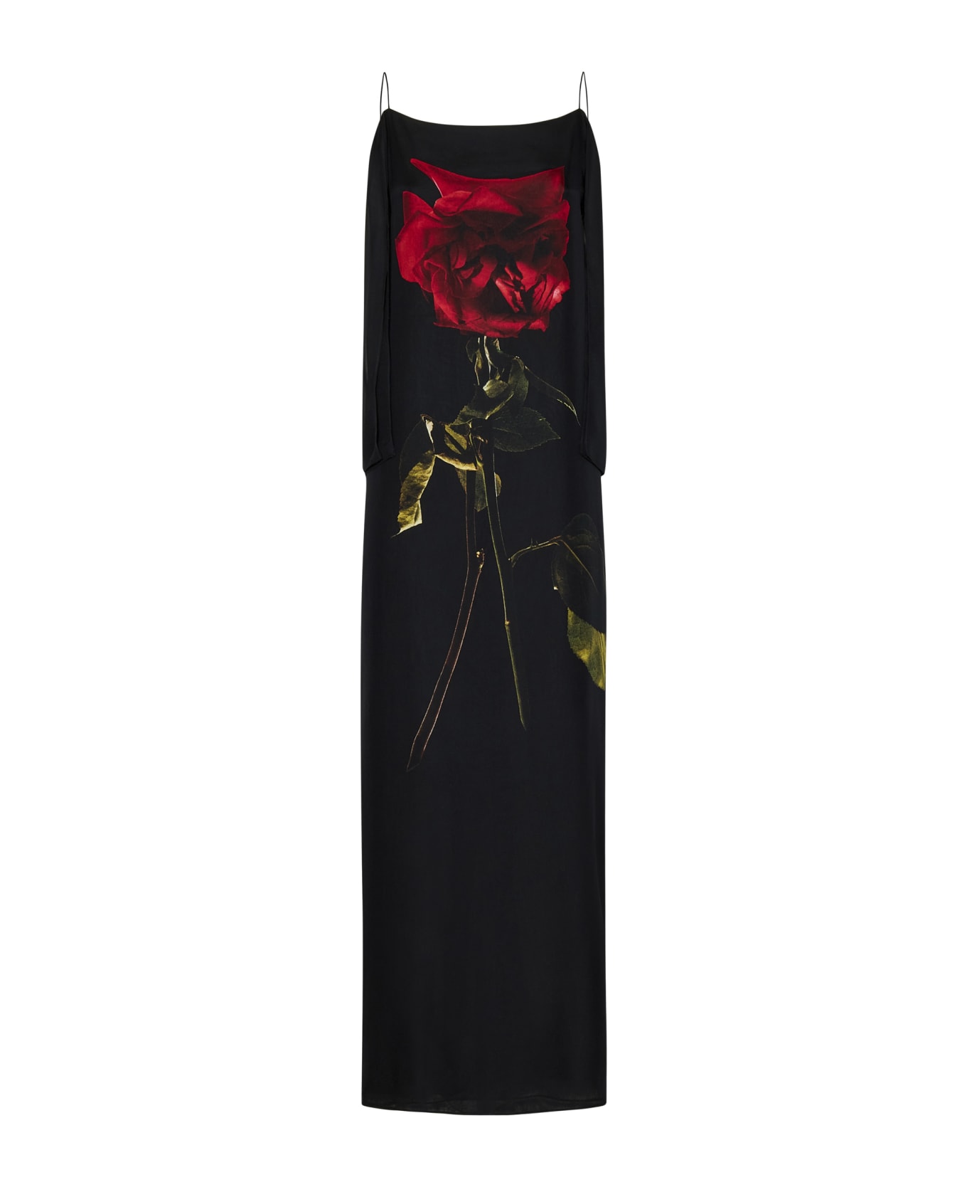 Alexander McQueen Shadow Rose Long Dress - Black