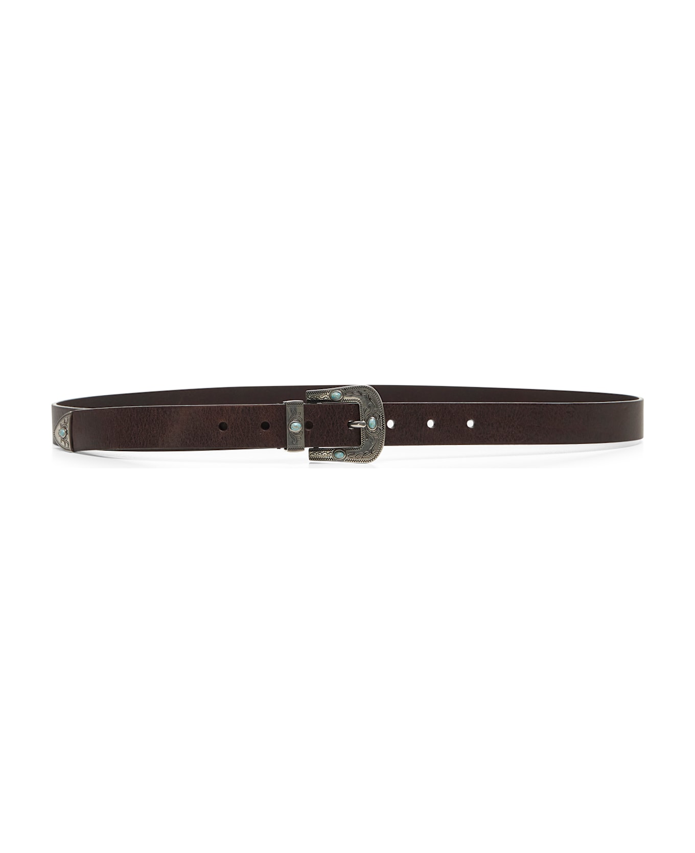 Brunello Cucinelli Bead-detailed Buckle Belt - Ebony