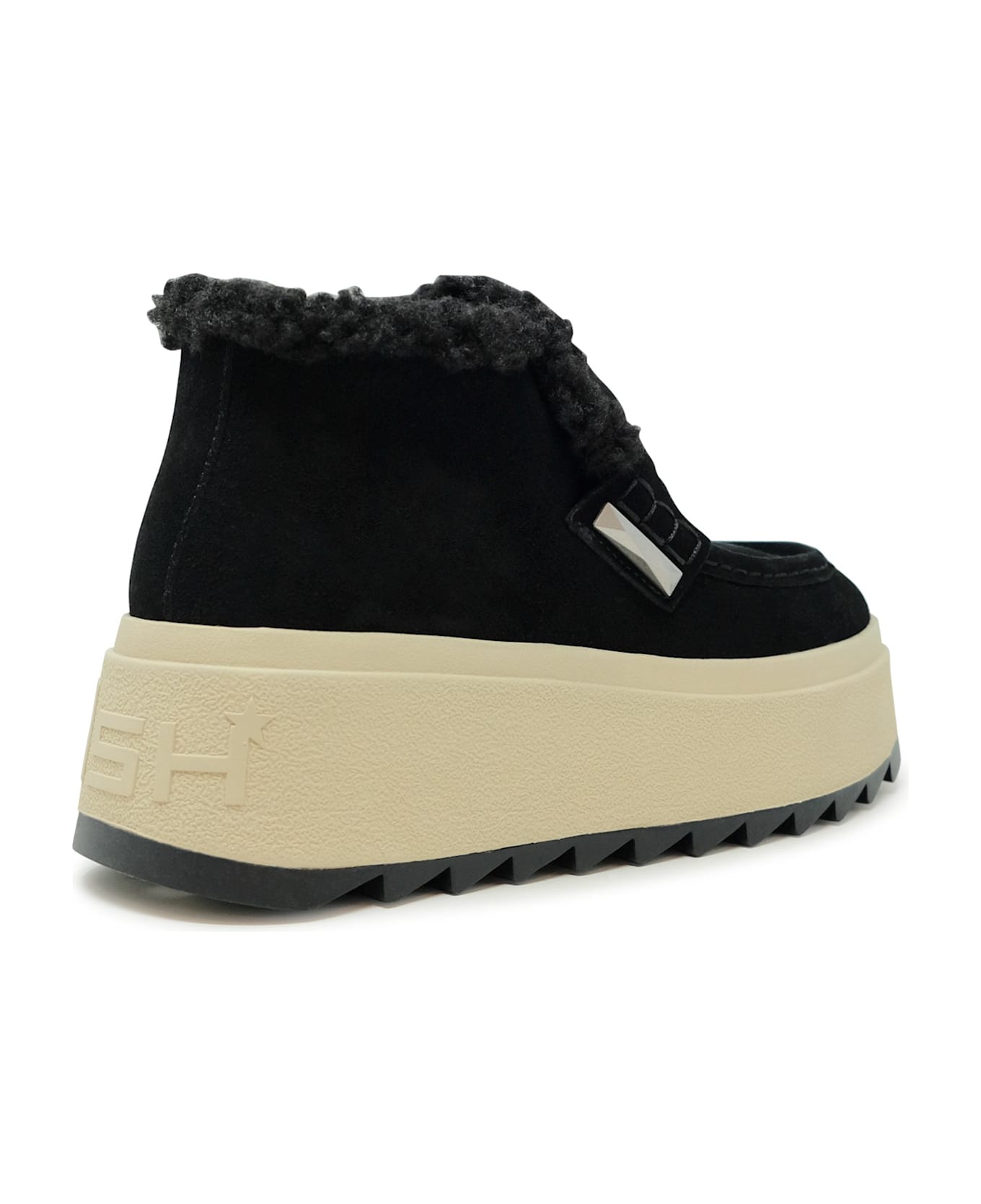 Ash Suede Fur Boots - BLACK