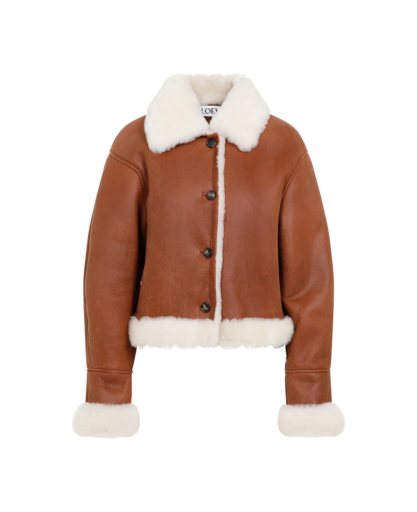 Loewe Long-sleeved Button-up Jacket - White Brown