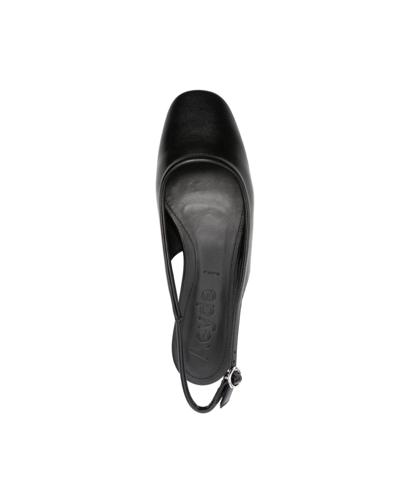 aeyde Dani Nappa Leather Black Flats - Black