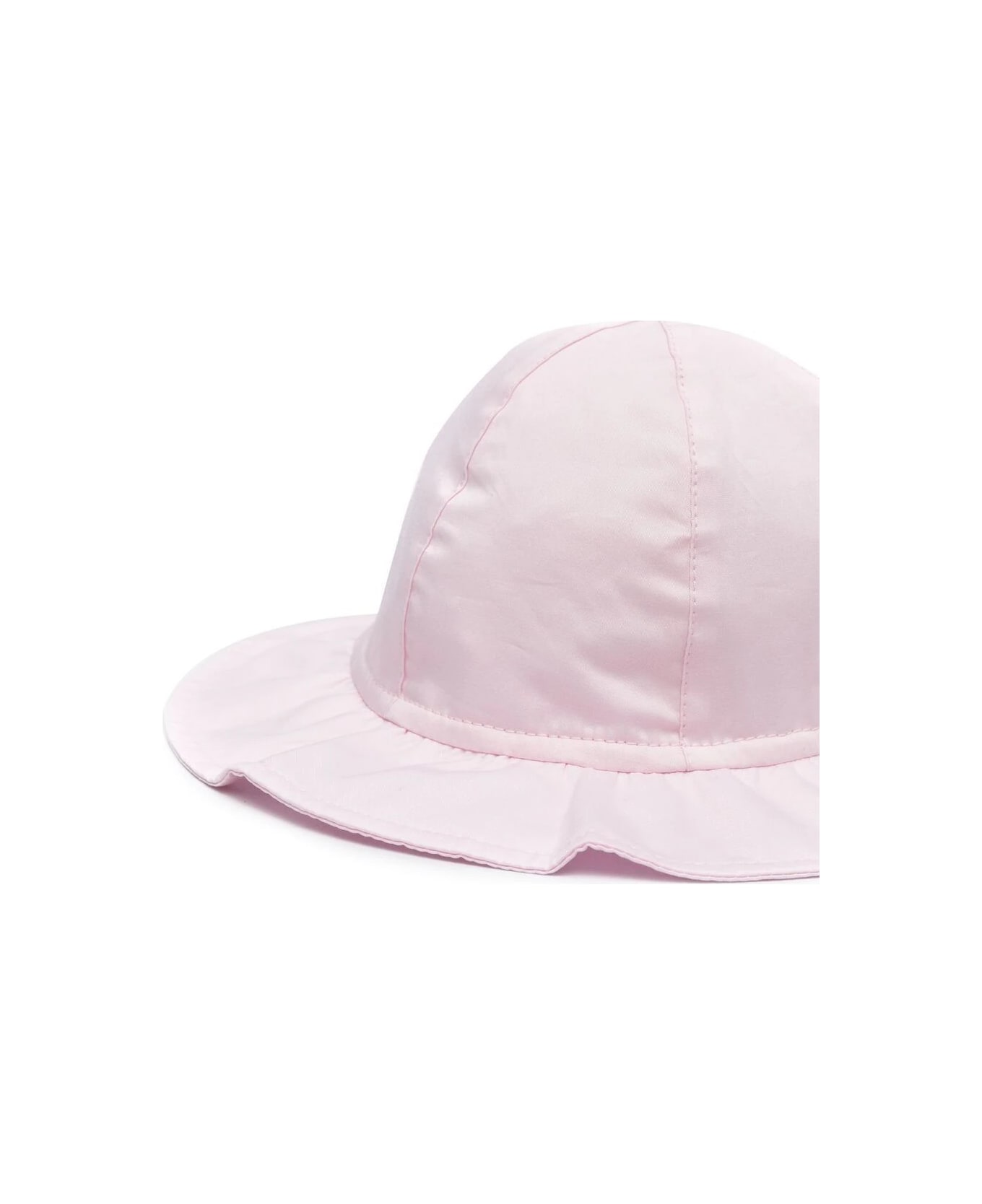 Il Gufo Pink Stretch Poplin Hat With Bow - Pink