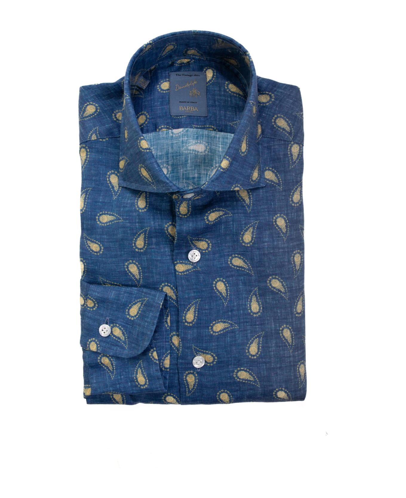 Barba Napoli Patterned Blue Long-sleeved Shirt - Blu シャツ