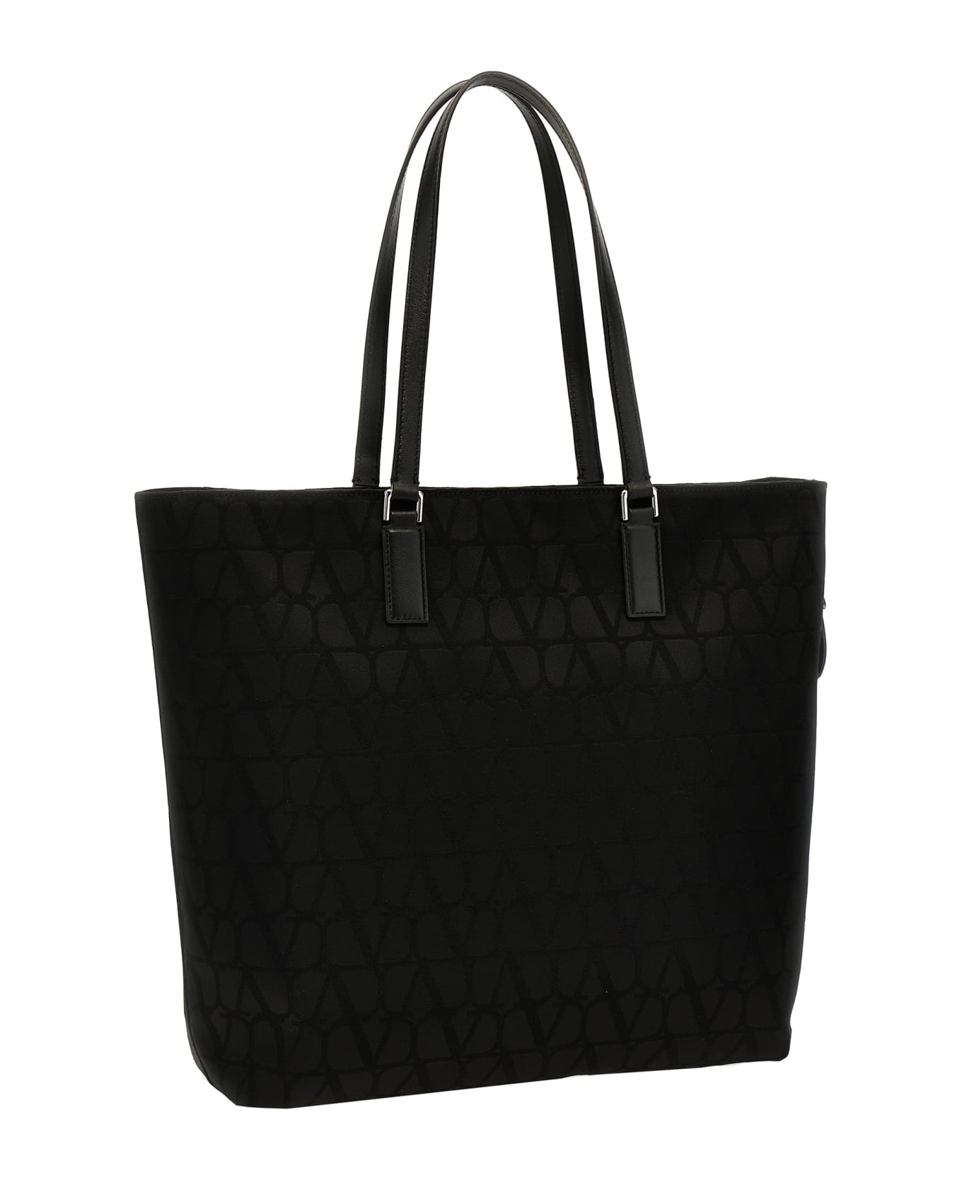 Valentino Garavani 'toile Iconographe' Shopping Bag - Black  