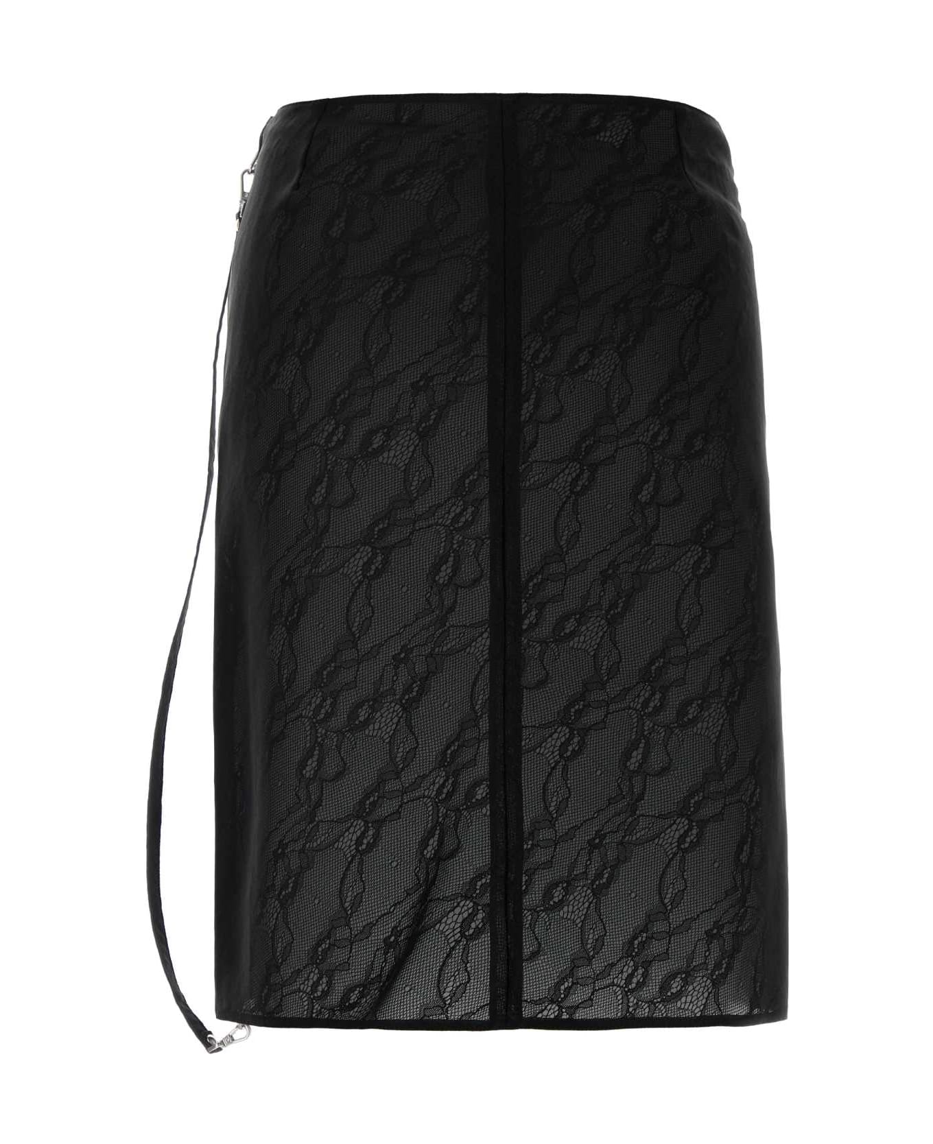 Courrèges Black Stretch Nylon Blend Skirt - Black
