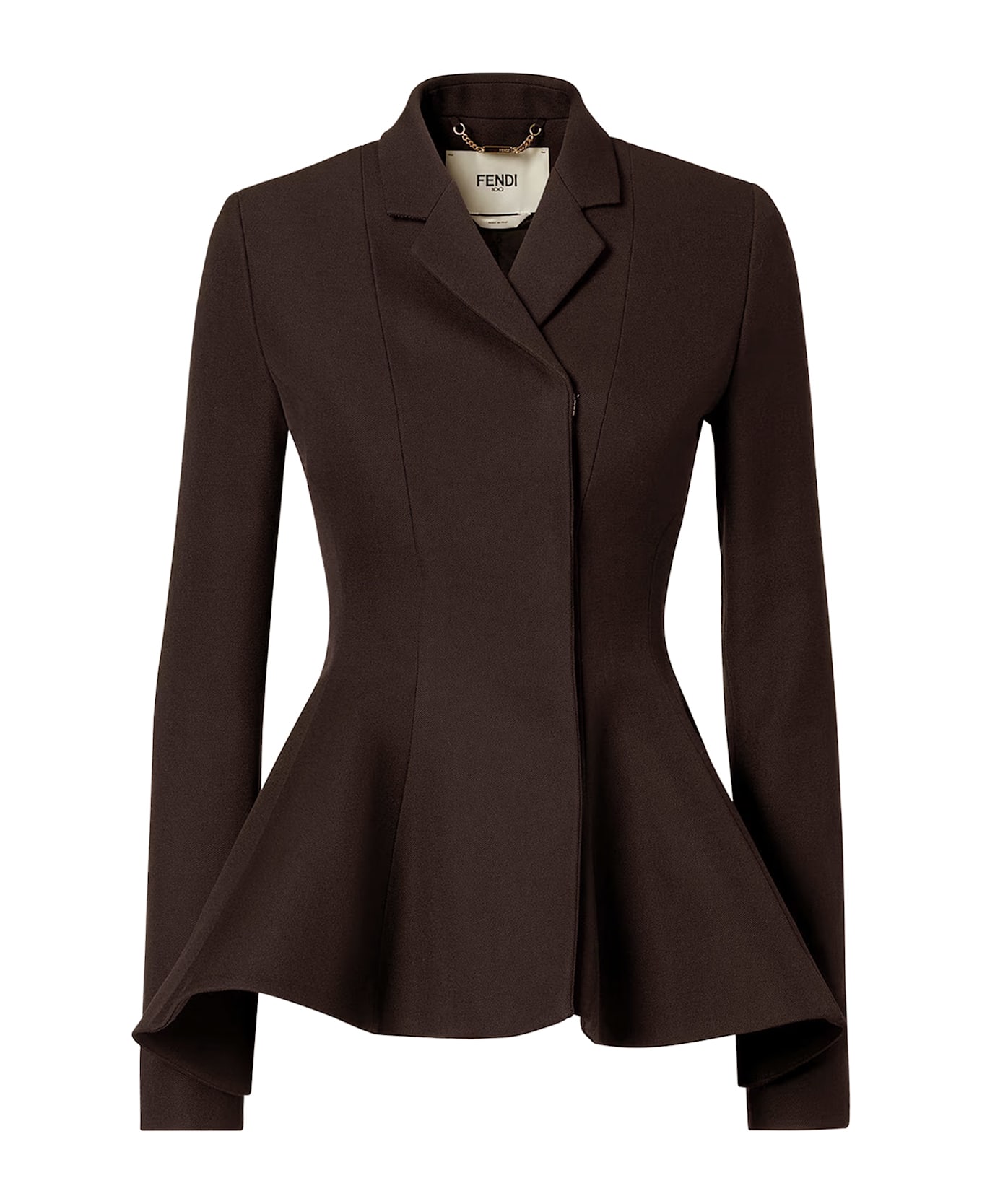 Fendi Grain De Poudre Wool Blazer - Darkbrown