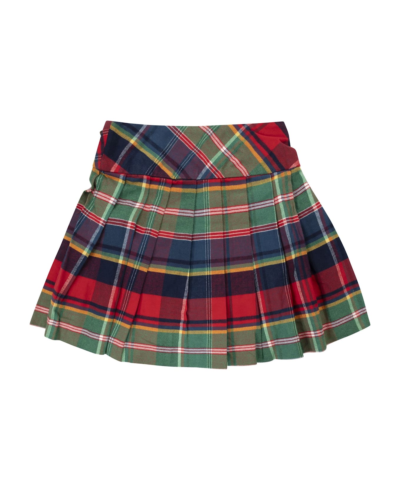 Polo Ralph Lauren Pleated Plaid Wrap Skirt - Red