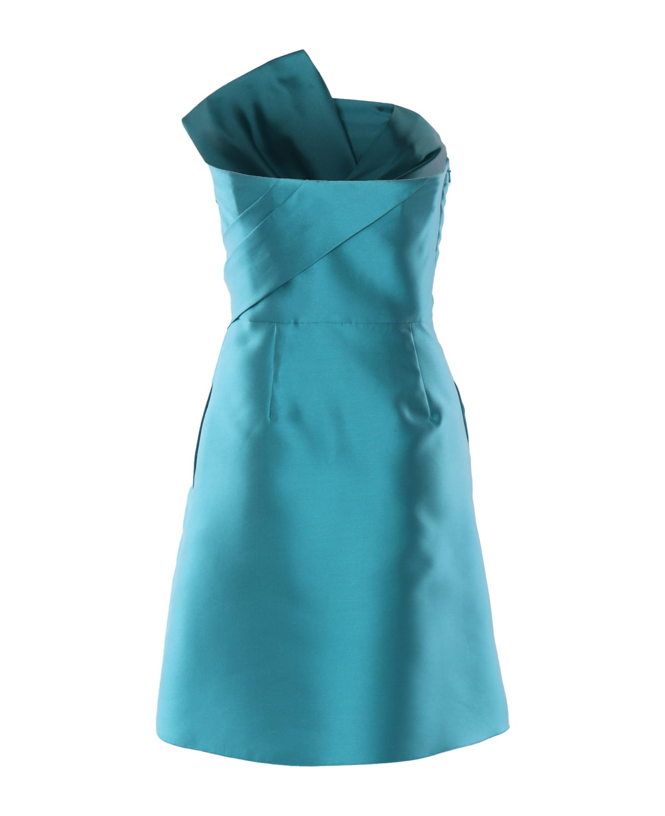 Alberta Ferretti Short Turquoise Dress - LIGHT BLUE ニットウェア