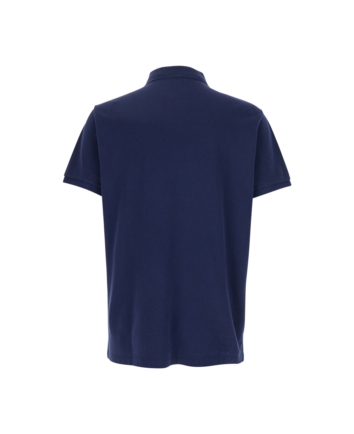 Ralph Lauren Blue Polo Shirt With Large Pony Detail On The Front In Cotton Piquet Man - CRUISE NAVY