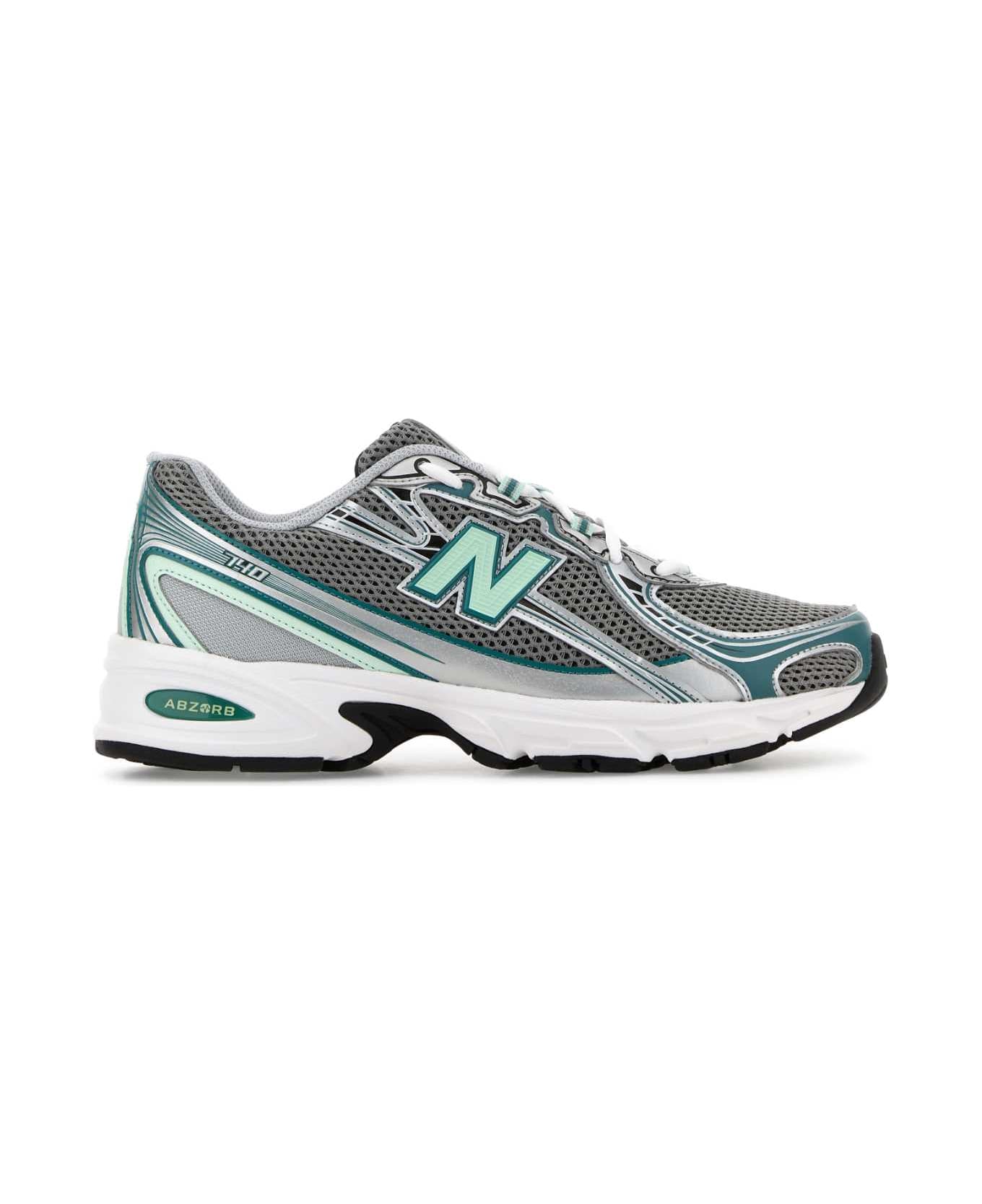 New Balance Multicolor Rubber And Mesh 740 Sneakers - GREYGREEN