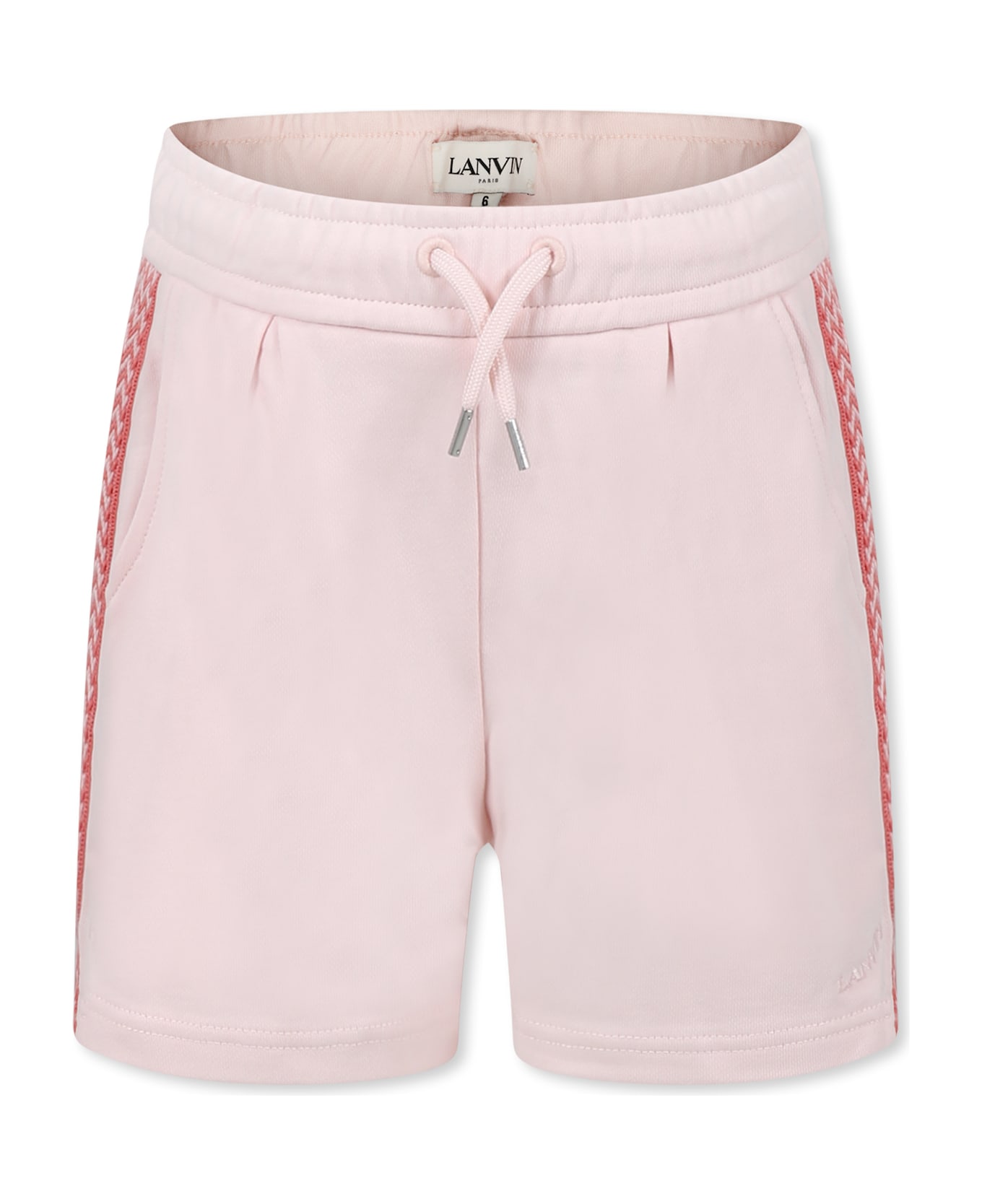 Lanvin Pink Shorts For Girl With Logo - Pink