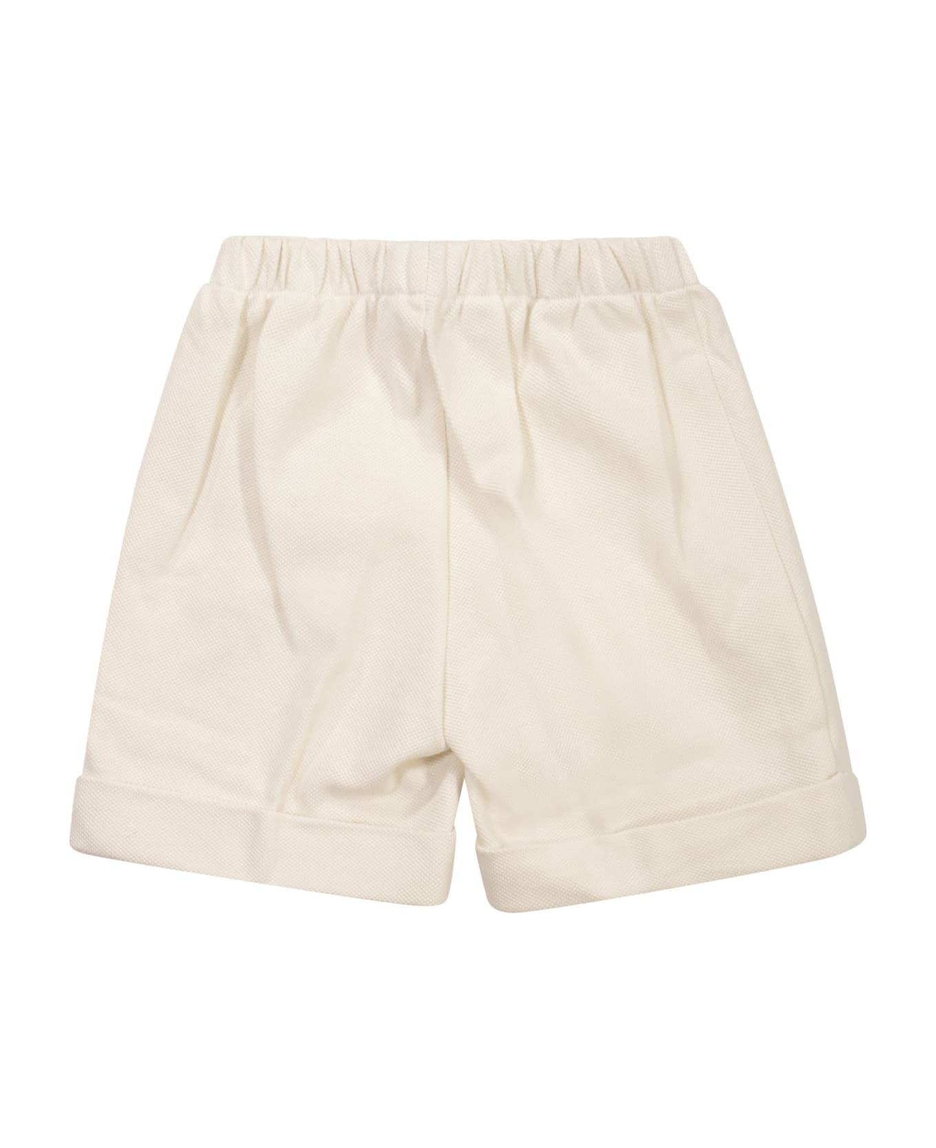 Il Gufo Cotton Piqué Bermuda Shorts - Cream