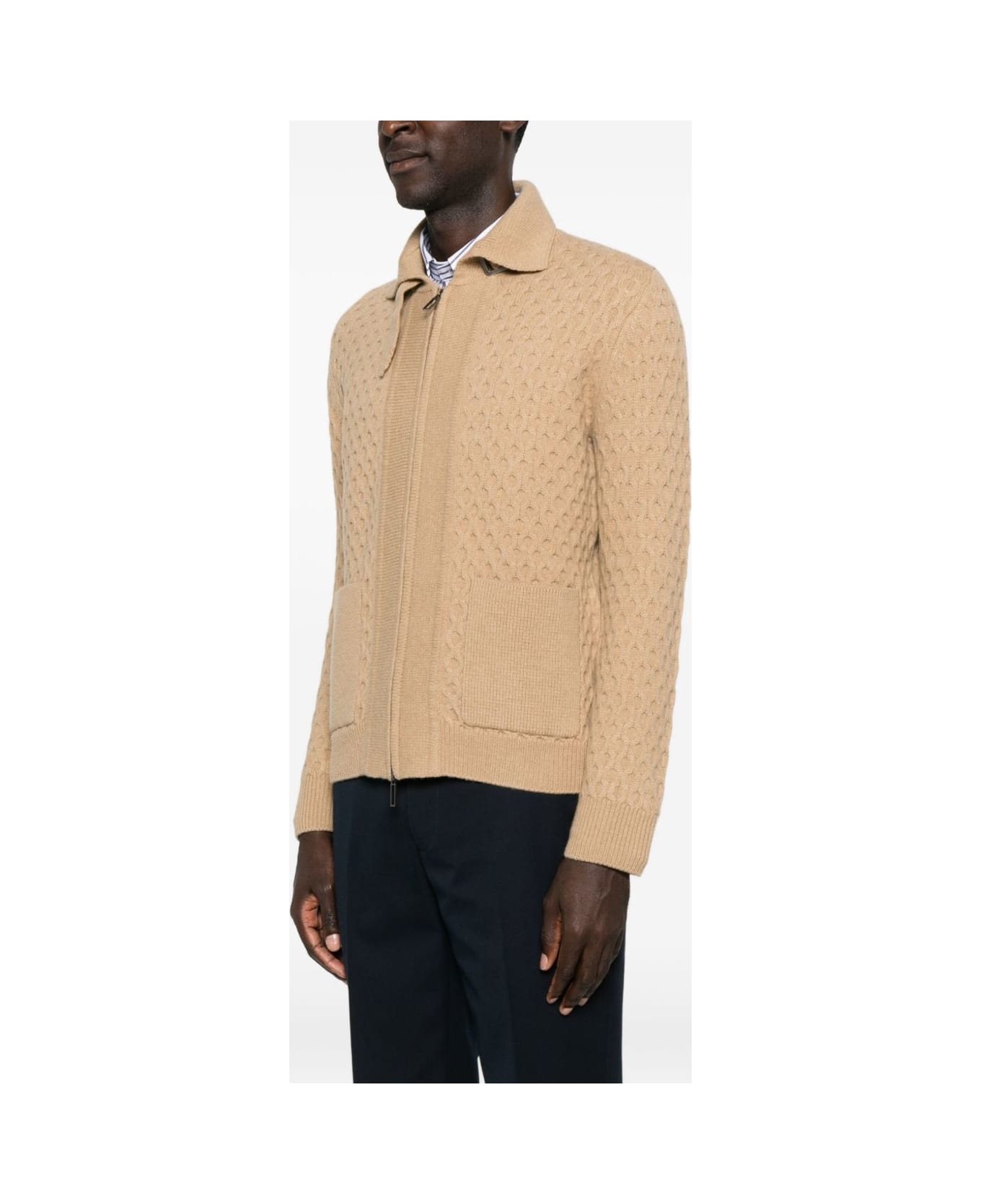 Paolo Pecora Beige Cardigan Jacket - Beige