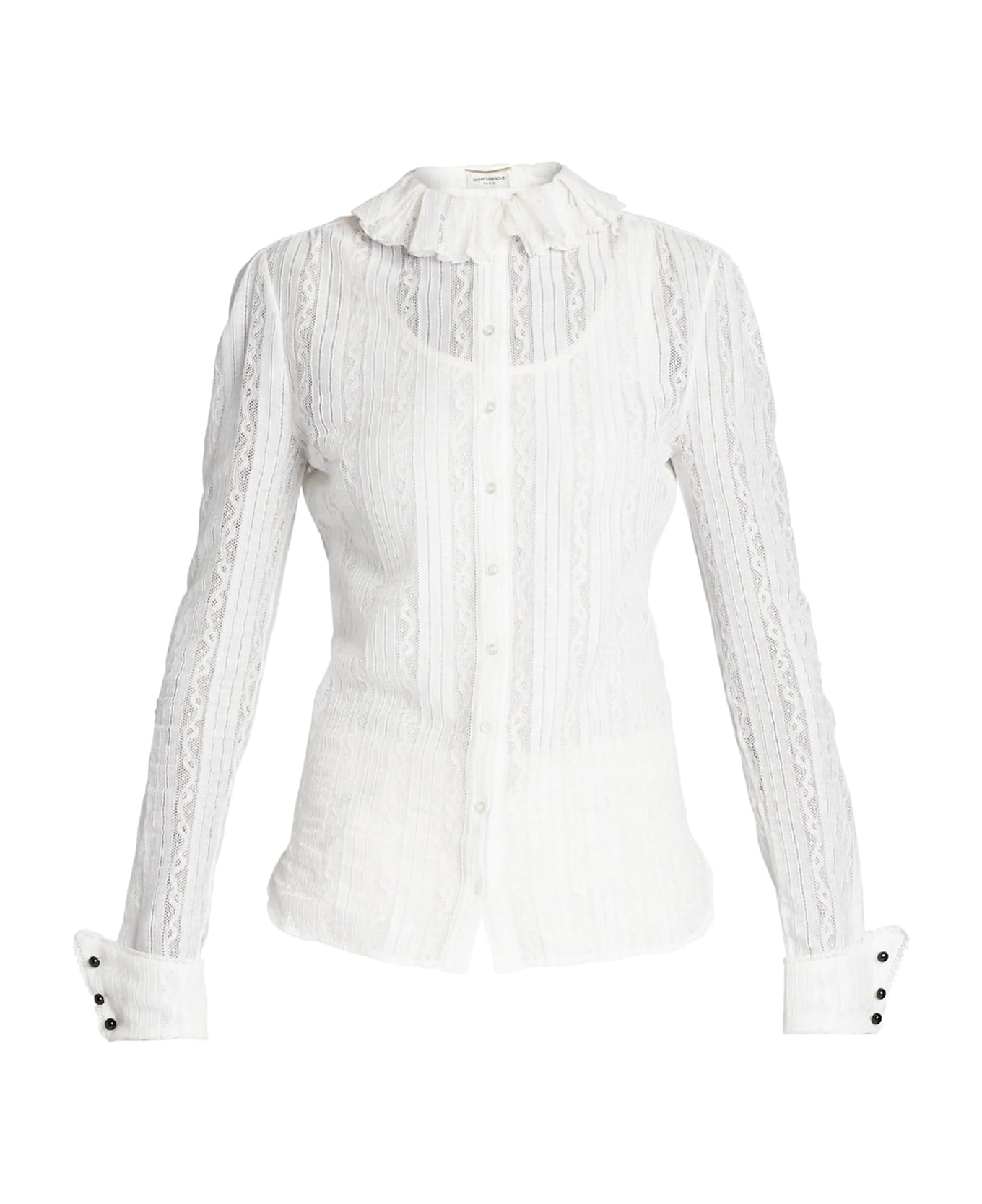 Saint Laurent Embroidered Blouse - White