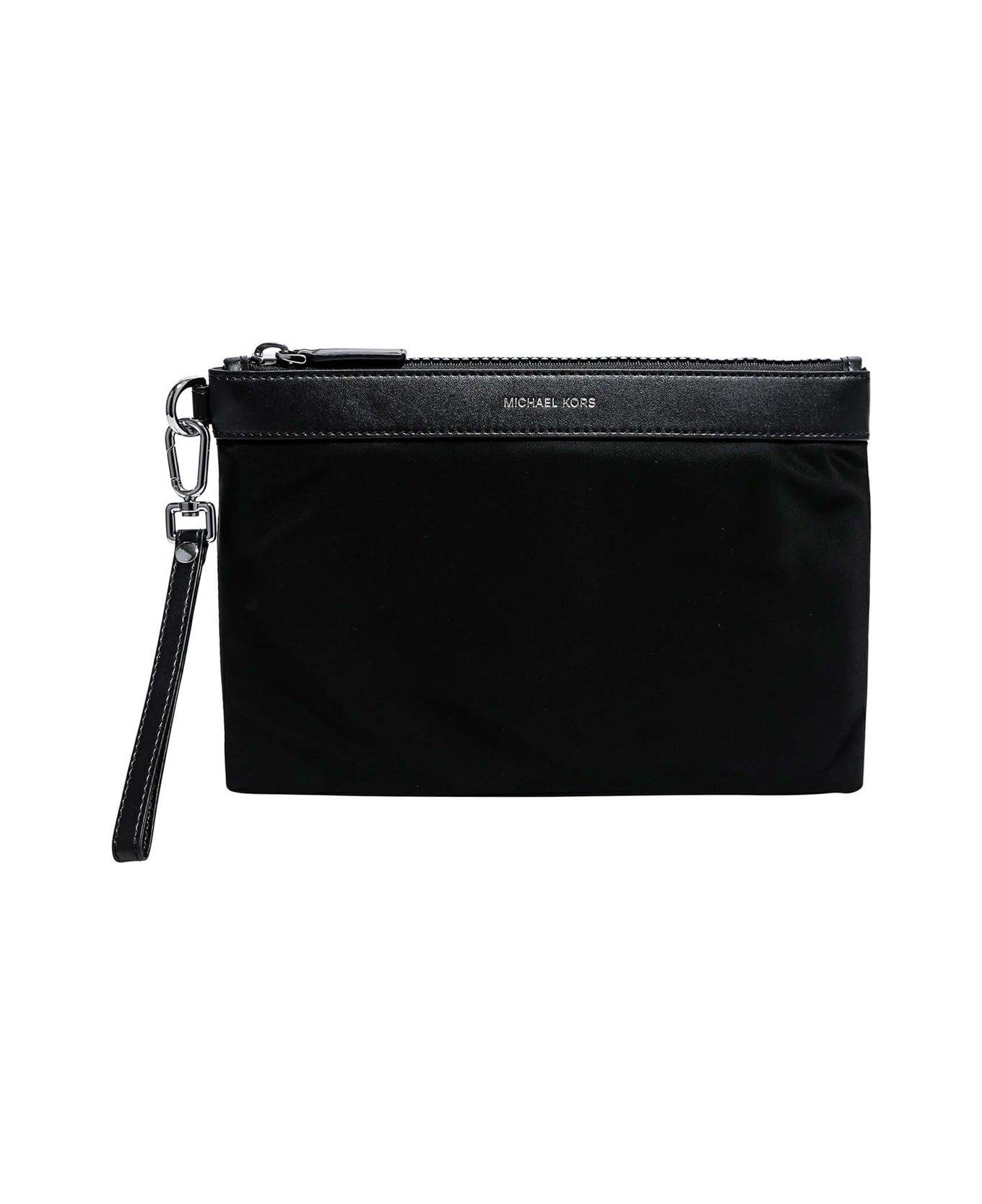 Michael Kors Logo Detailed Zipped Clutch Bag - Black トートバッグ