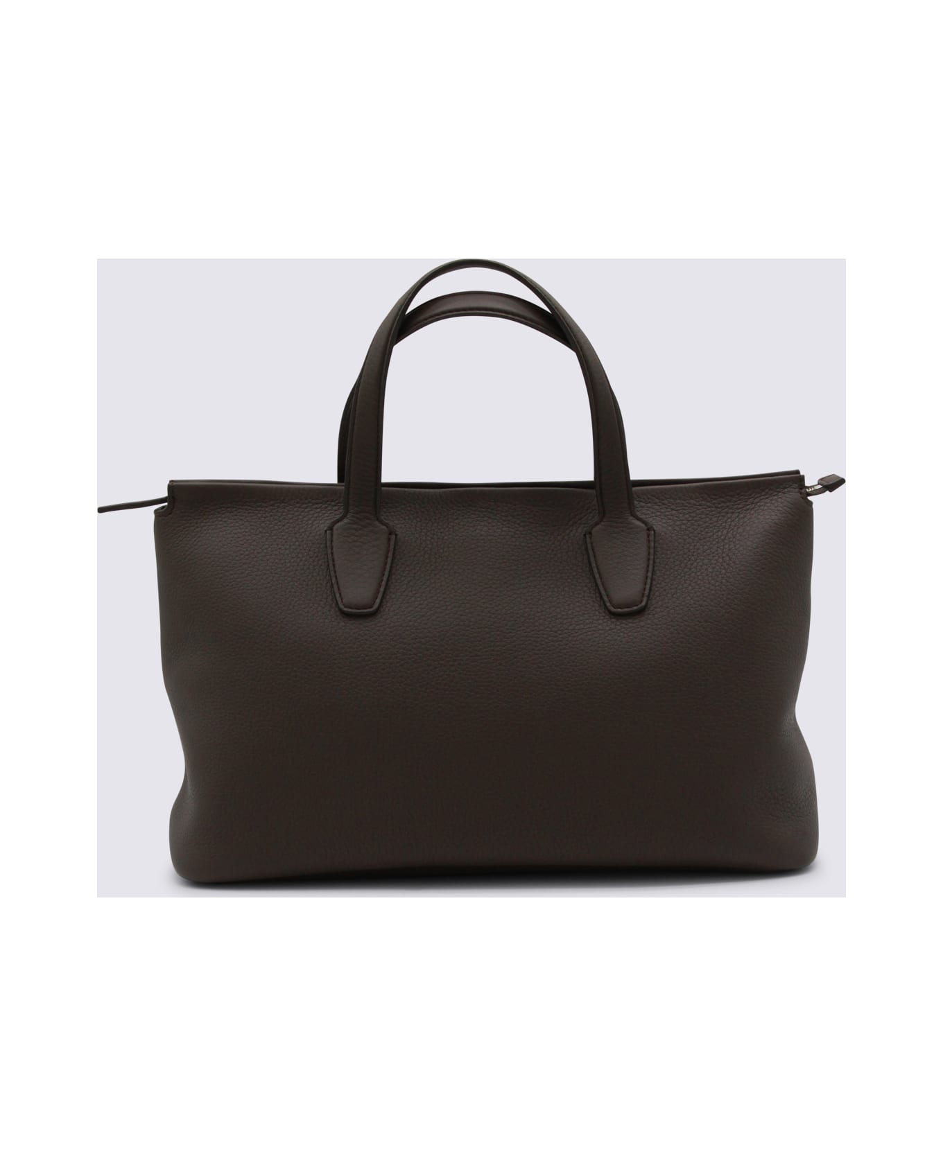 The Row Deep Brown Leather Marcel Top Handle Bag - DEEP BROWN ANS