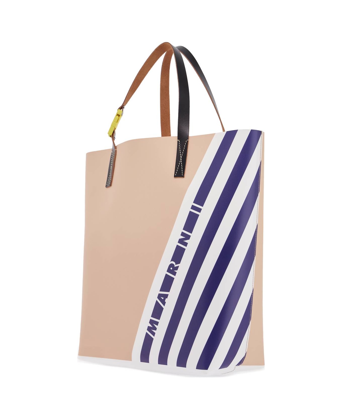Marni Tribeca Tote Bag - BLUE CHINA/WHITE/WINTER WHEAT
