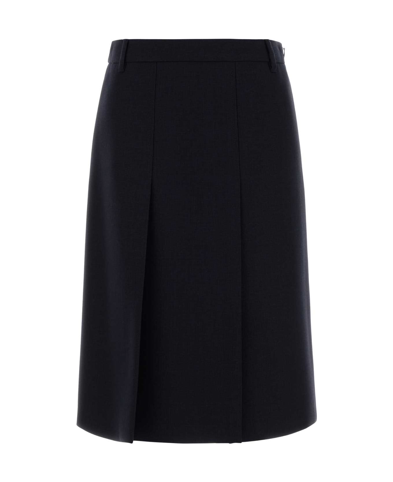 Prada Dark Blu Wool Skirt - BLEU