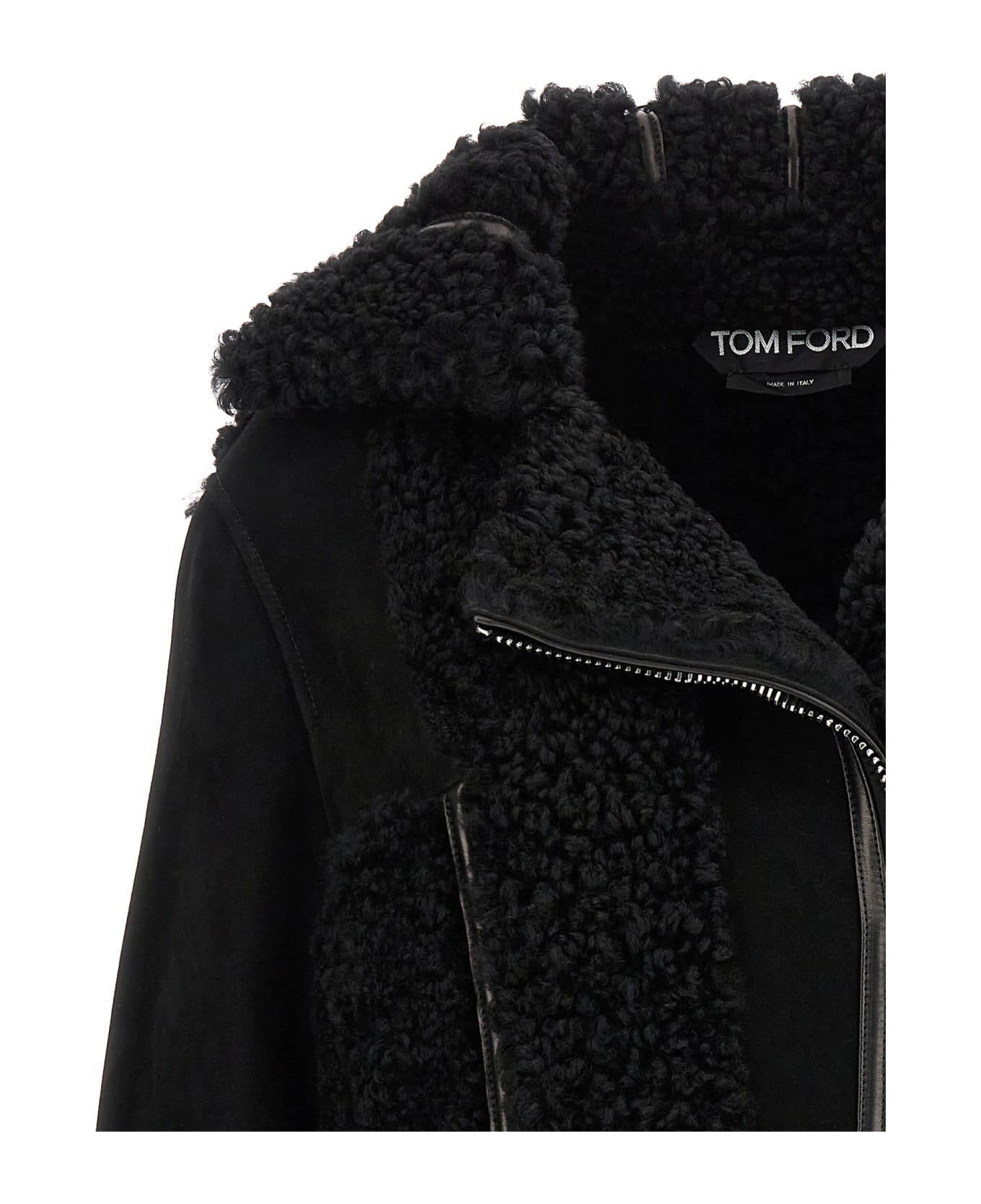 Tom Ford Suede Shearling Jacket - Black  