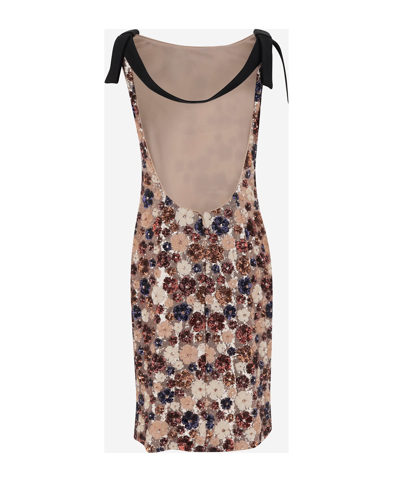 N.21 Dress With Floral Paillettes Pattern - Red