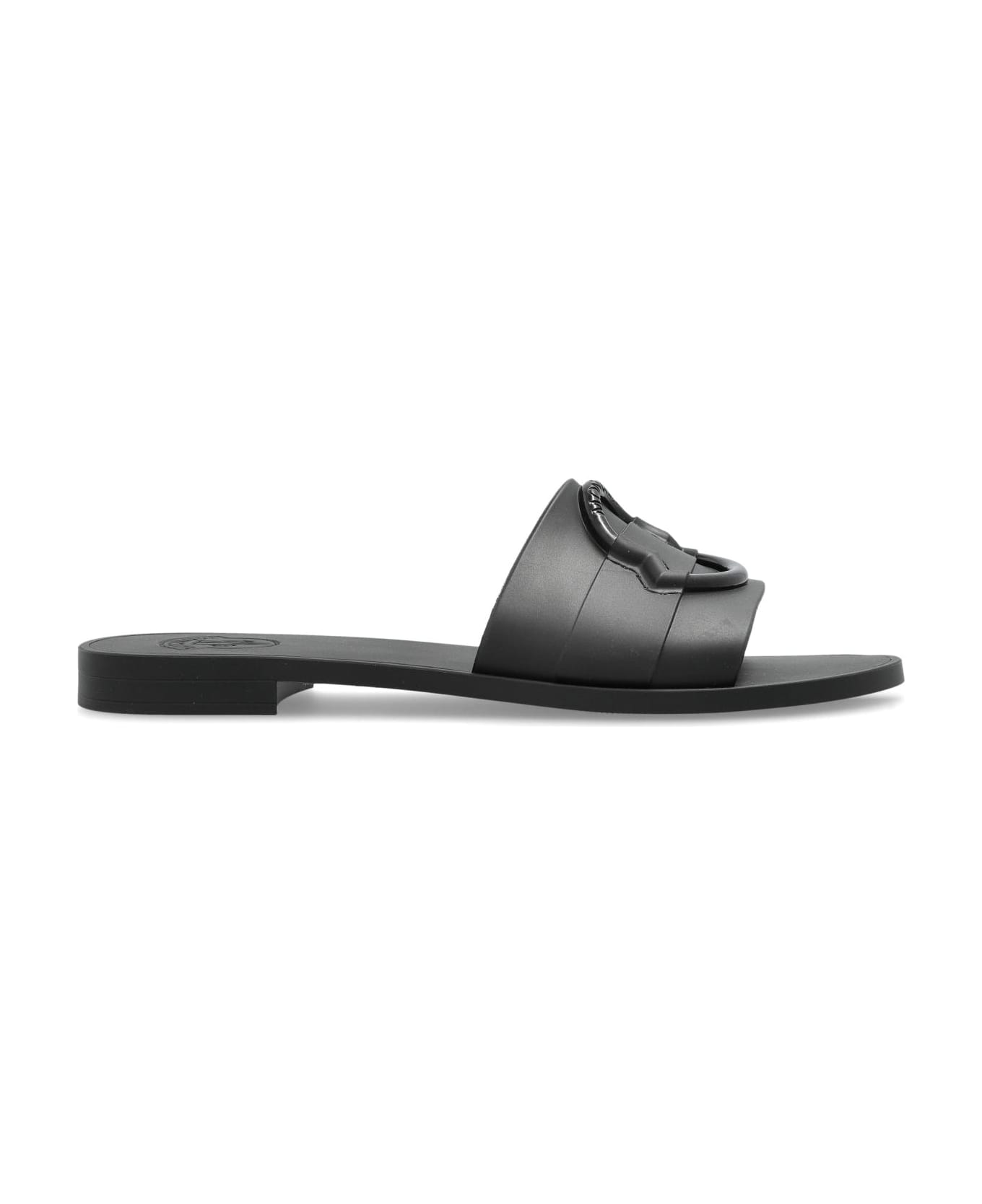 Moncler Slides With Logo - Black