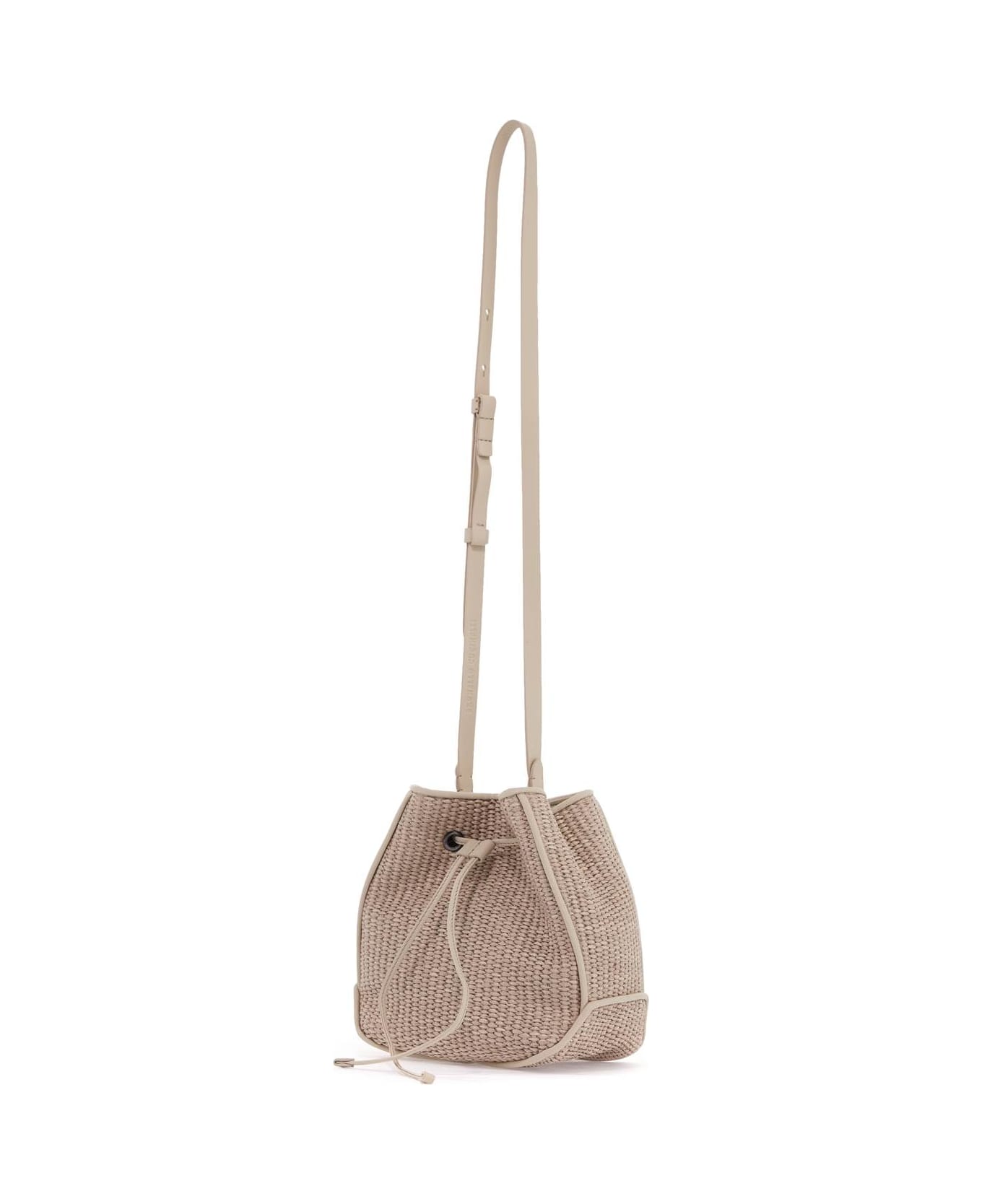 Brunello Cucinelli Techno Raffia Bucket Bag With - BEIGE CHIARO