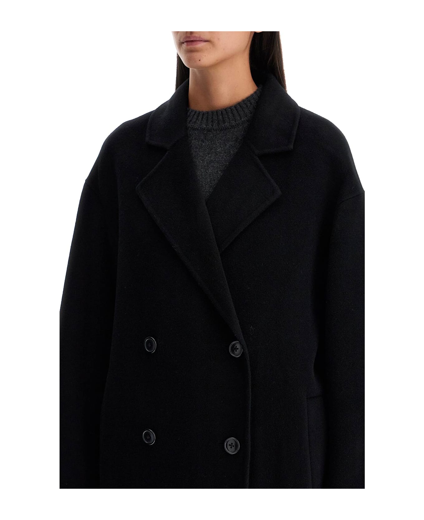 Loulou Studio Long Wool And Cashmere Coat 'borne - BLACK (Black)