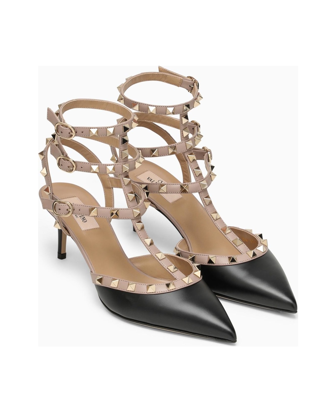 Valentino Garavani Black\/poudre Rockstud Slingback - Black