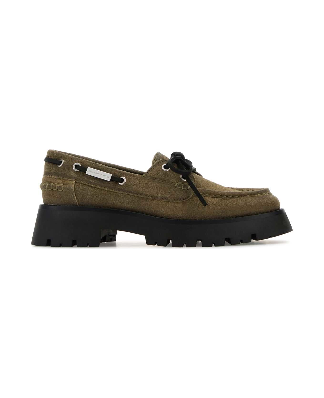 Alexander Wang Khaki Suede Carson Loafers - NATURAL