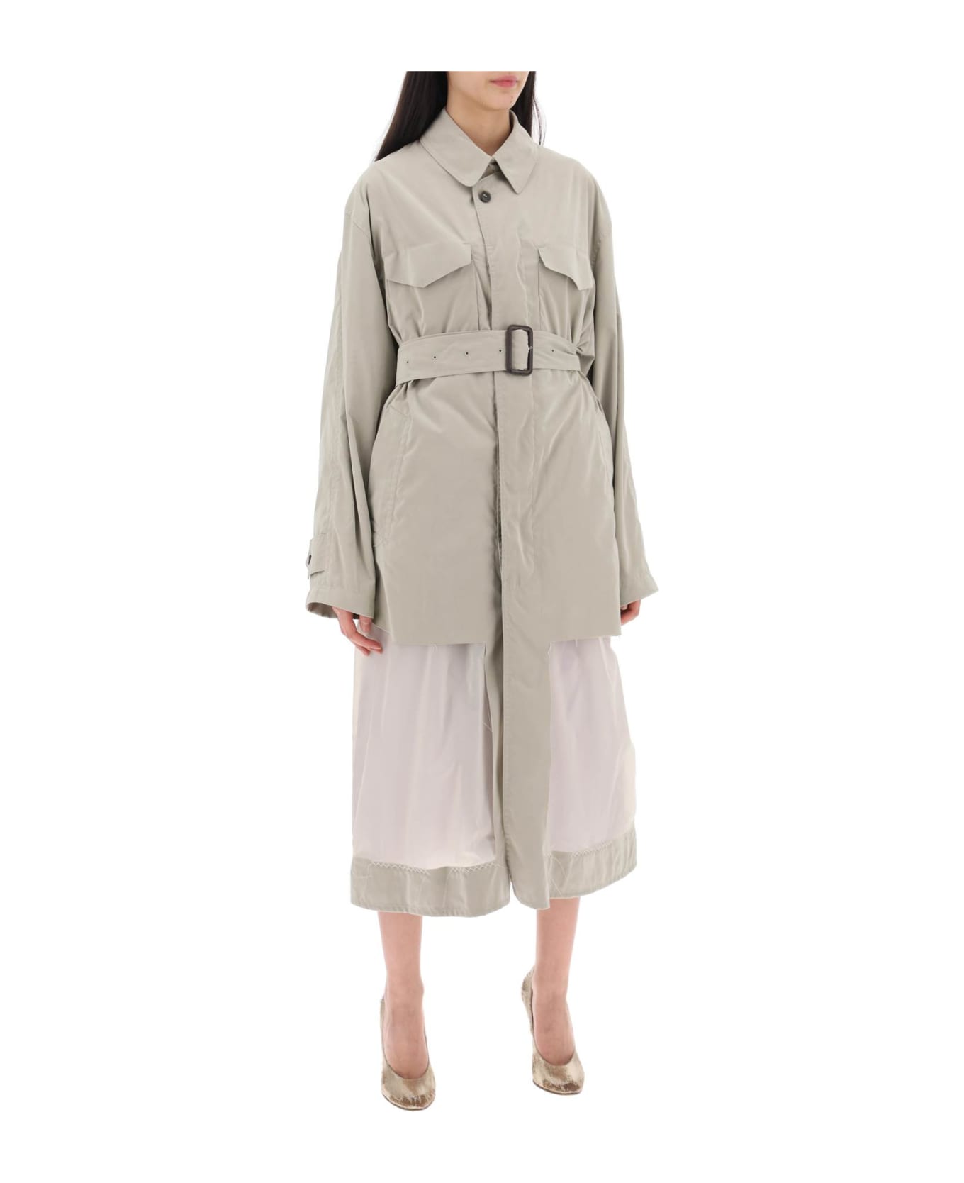 Maison Margiela Reversible Trench Coat With Dã©co - SAND