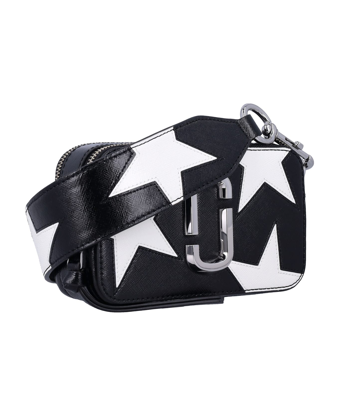 Marc Jacobs The Star Patchwork Leather Snapshot - BLACK WHHITE