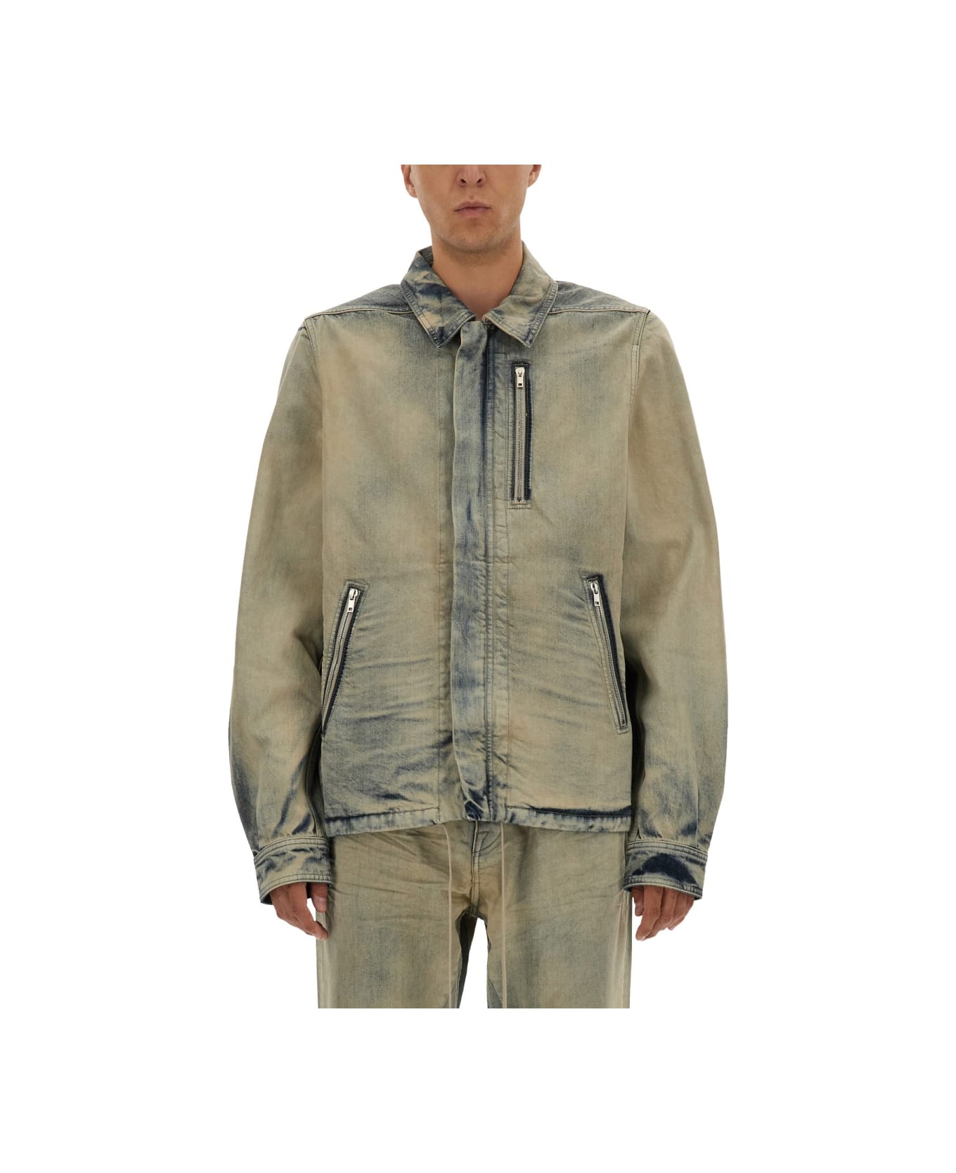 DRKSHDW Jacket With Concealed Zipper - DENIM