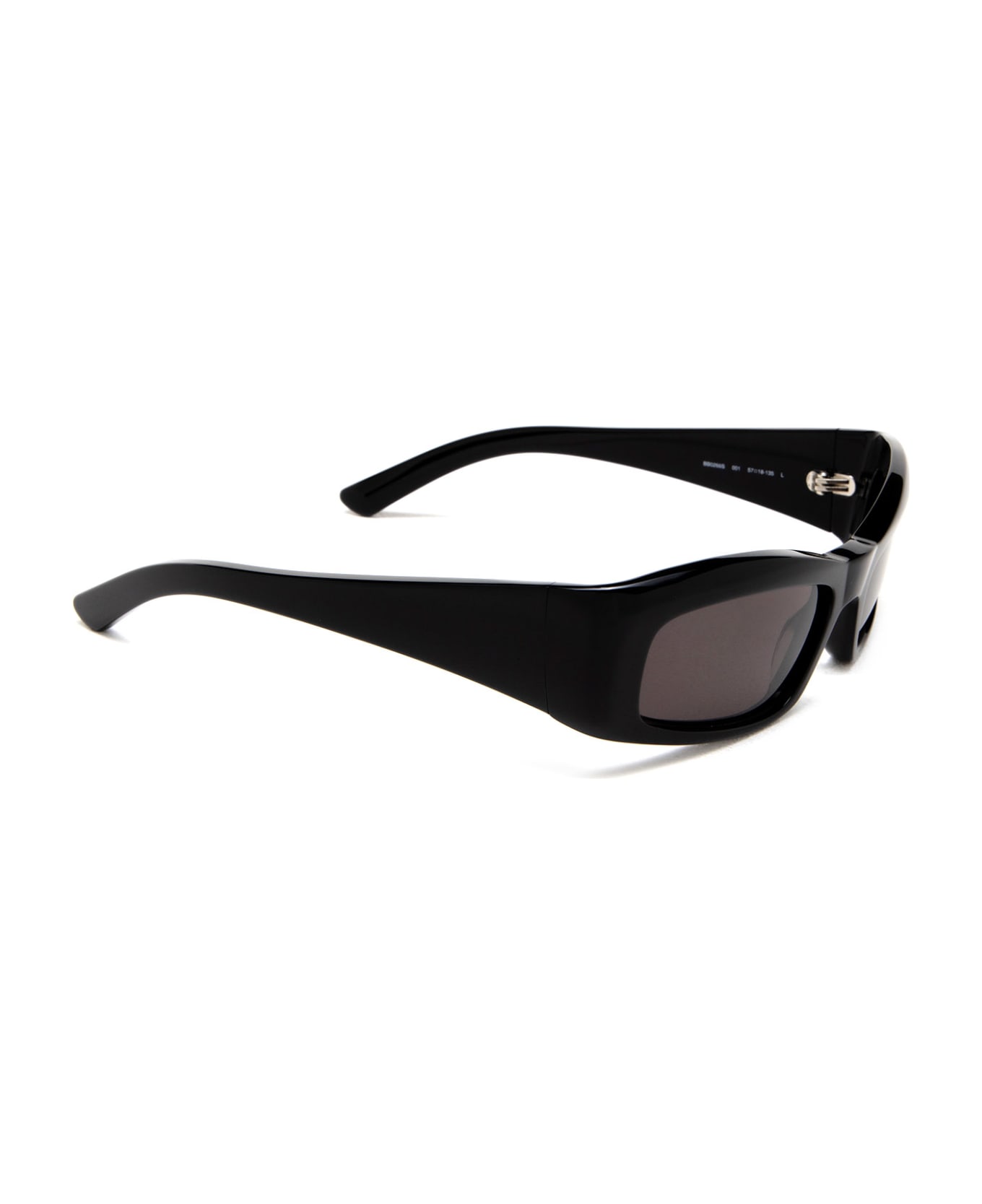 Balenciaga Eyewear Logo Detail Rectangular Lens Sunglasses - 001 BLACK BLACK GREY