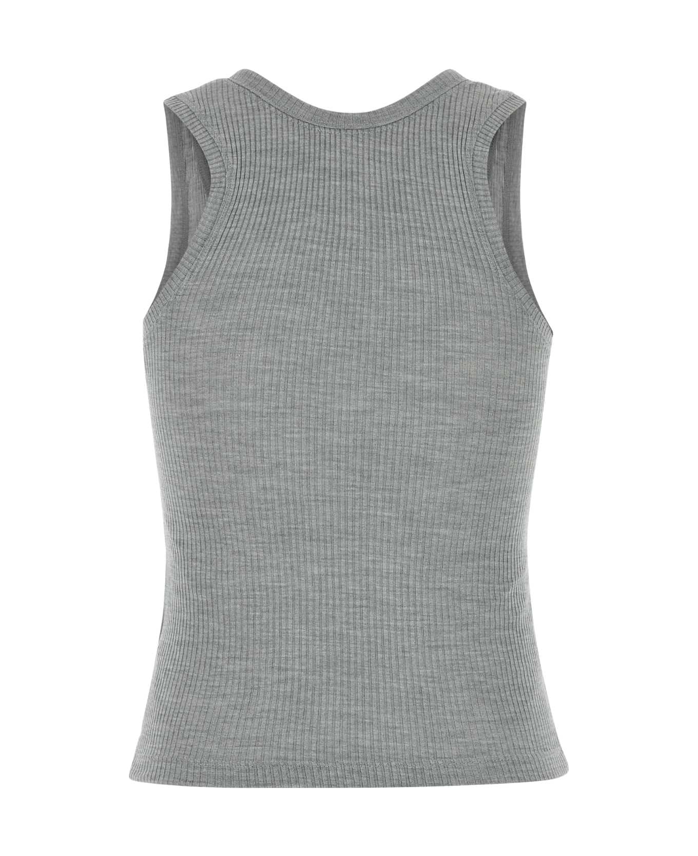 Loewe Grey Silk Tank Top - GREYMELANGE