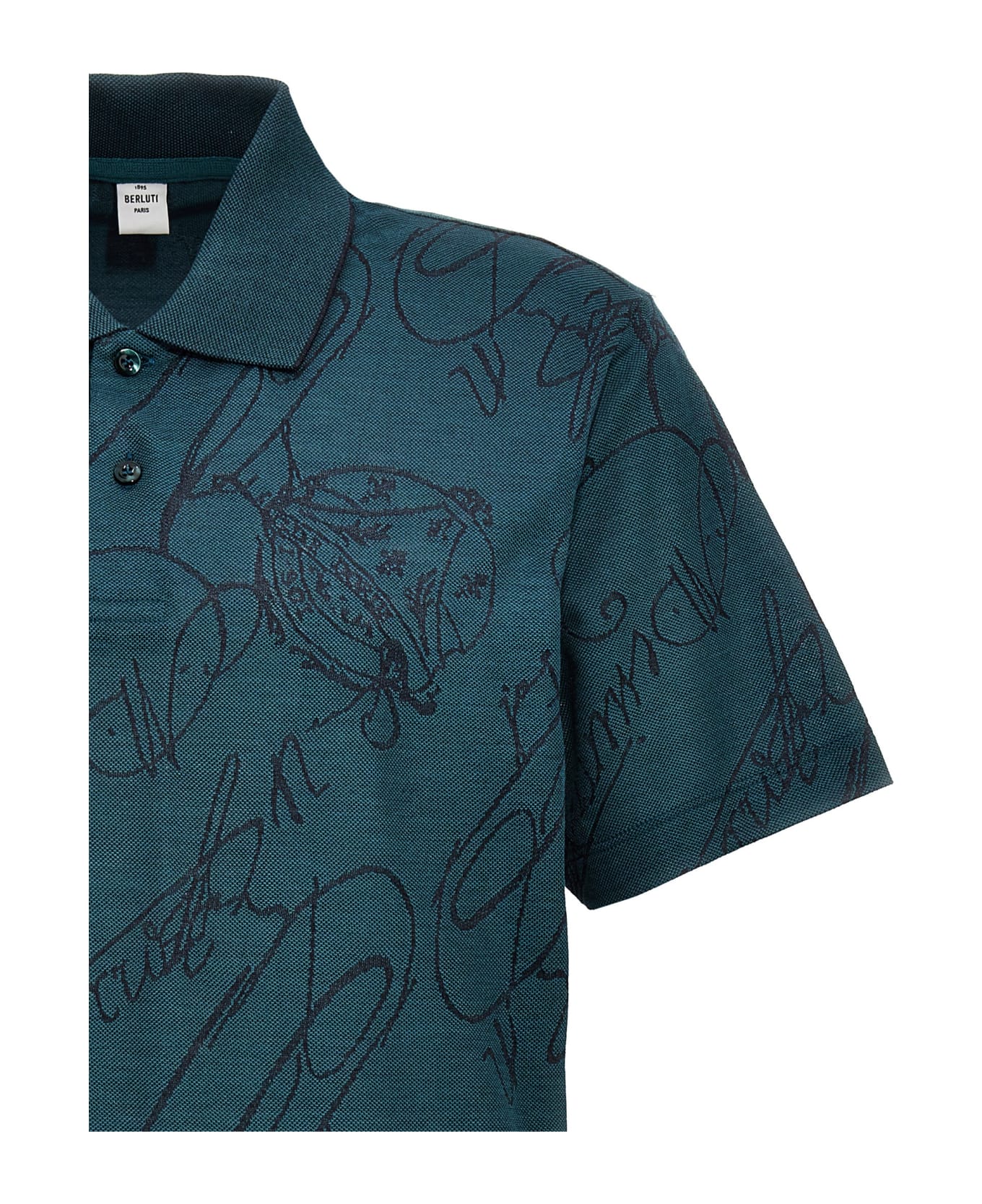 Berluti 'gradient Scritto' Polo Shirt - Blue