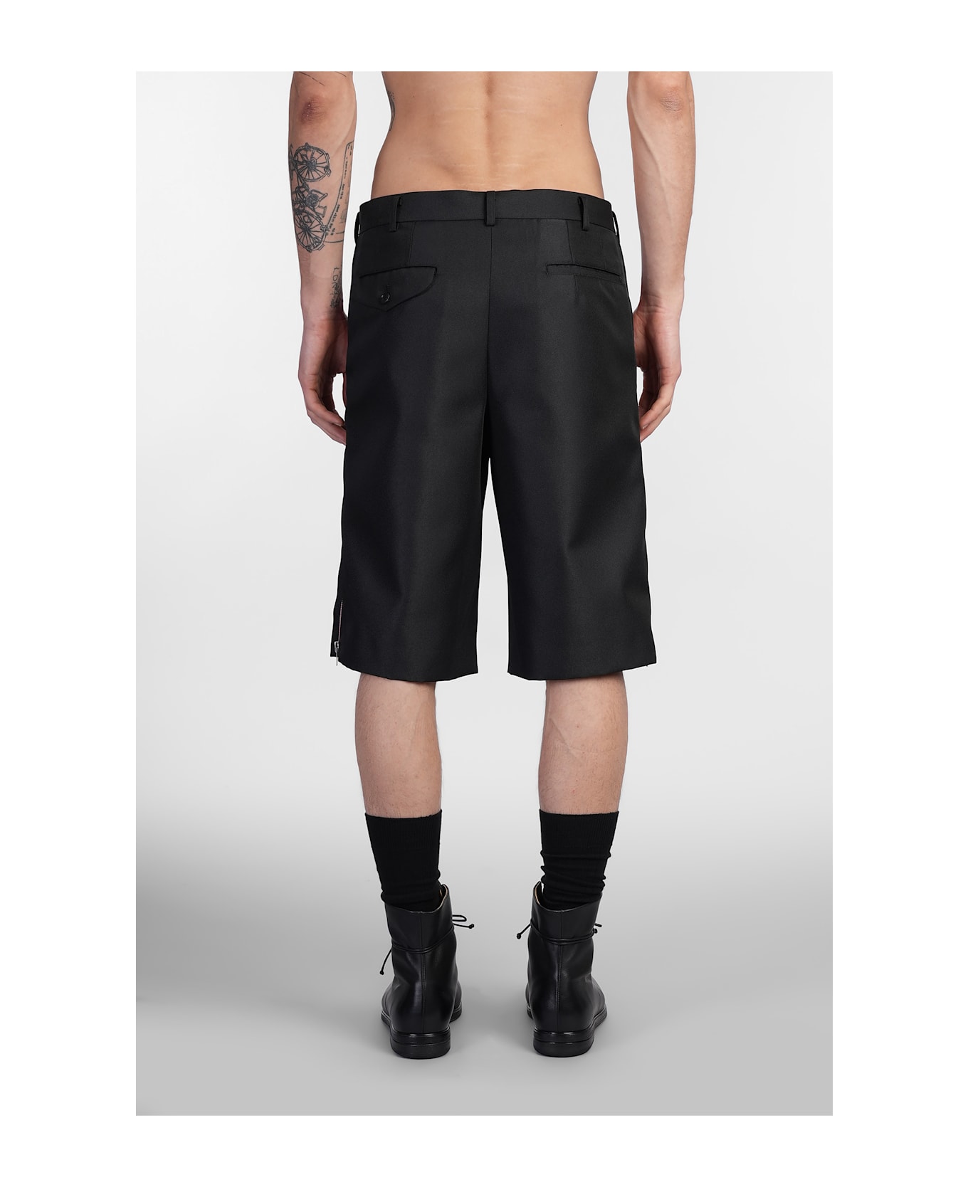 Comme Des Garçons Homme Plus Shorts In Black Polyester - black