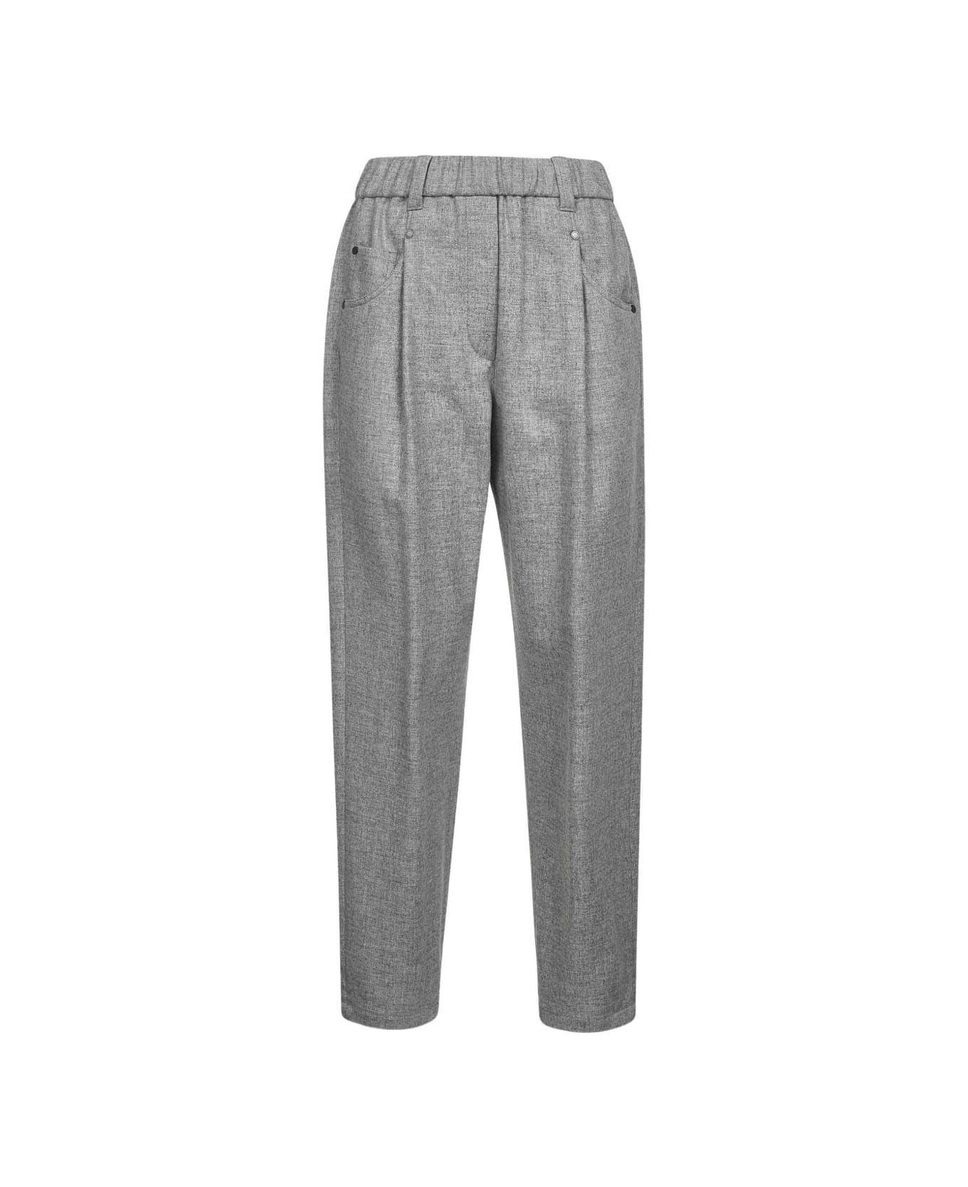 Brunello Cucinelli Wool Trousers - Light Grey