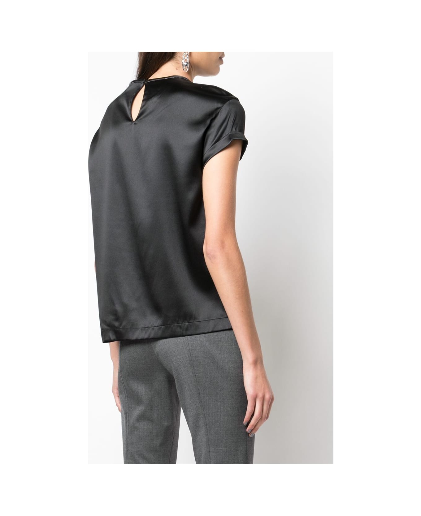 Brunello Cucinelli Silk Top - Black