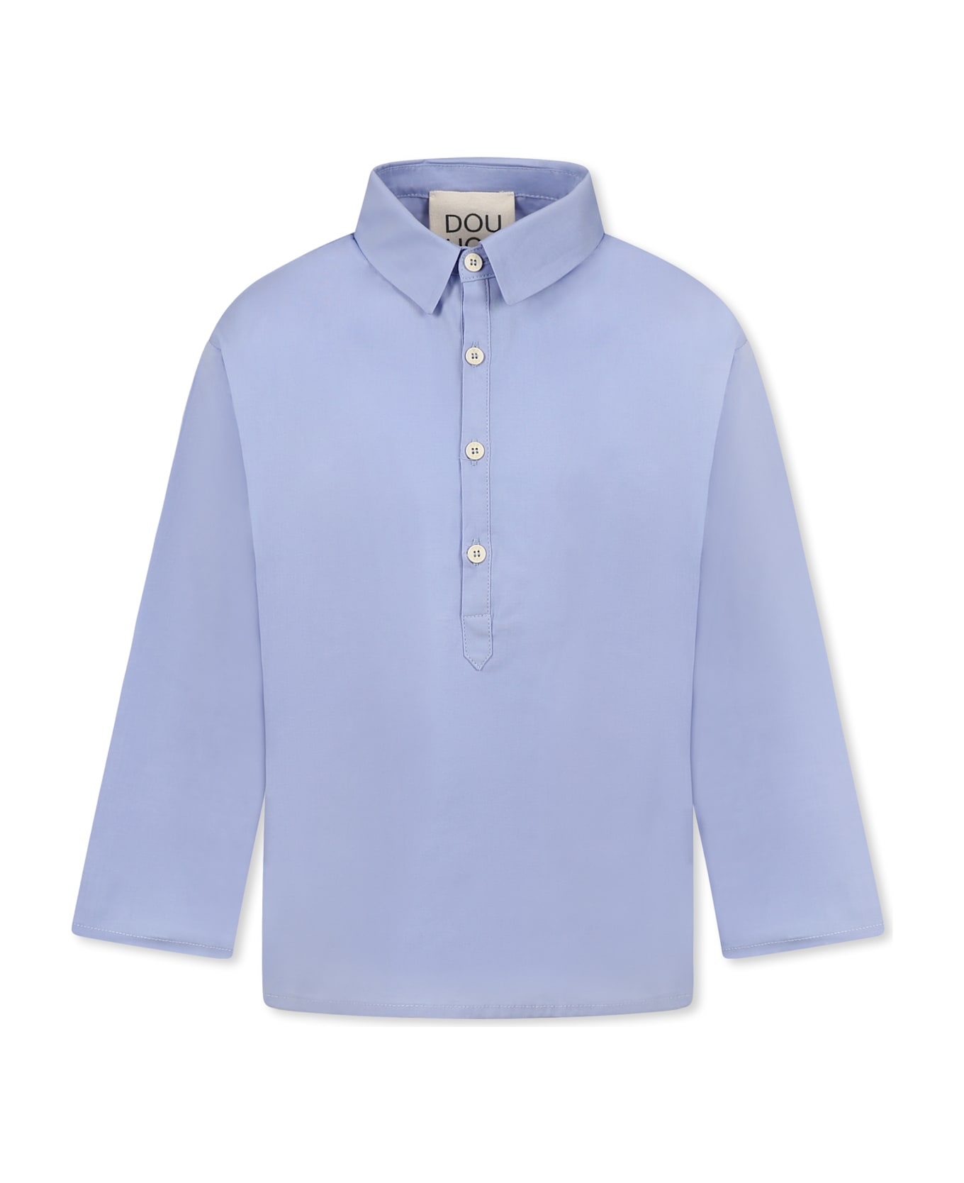 Douuod Light Blue Shirt For Girl With Logo - Light Blue