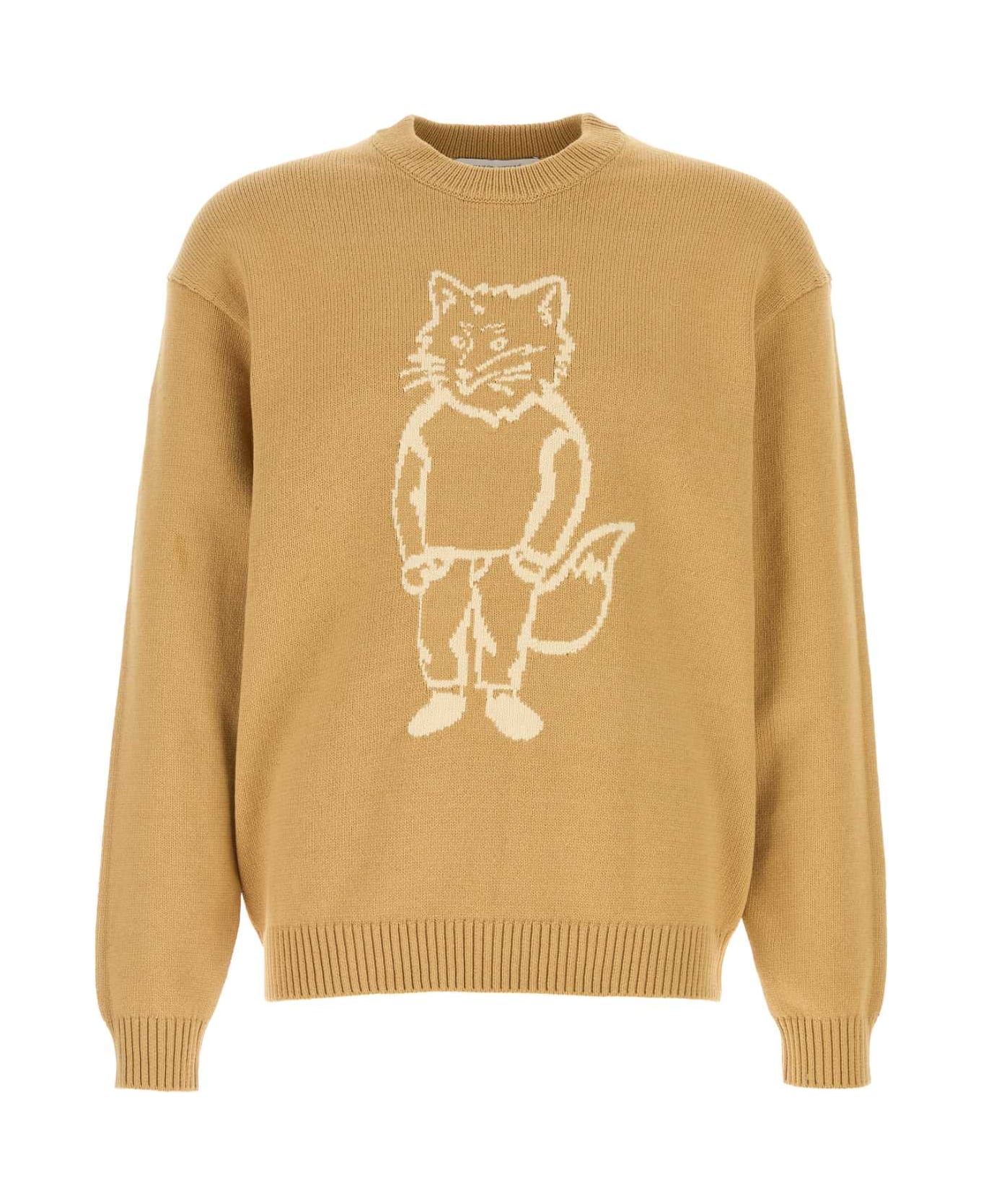 Maison Kitsuné Ochre Cotton Blend Sweater - CORK
