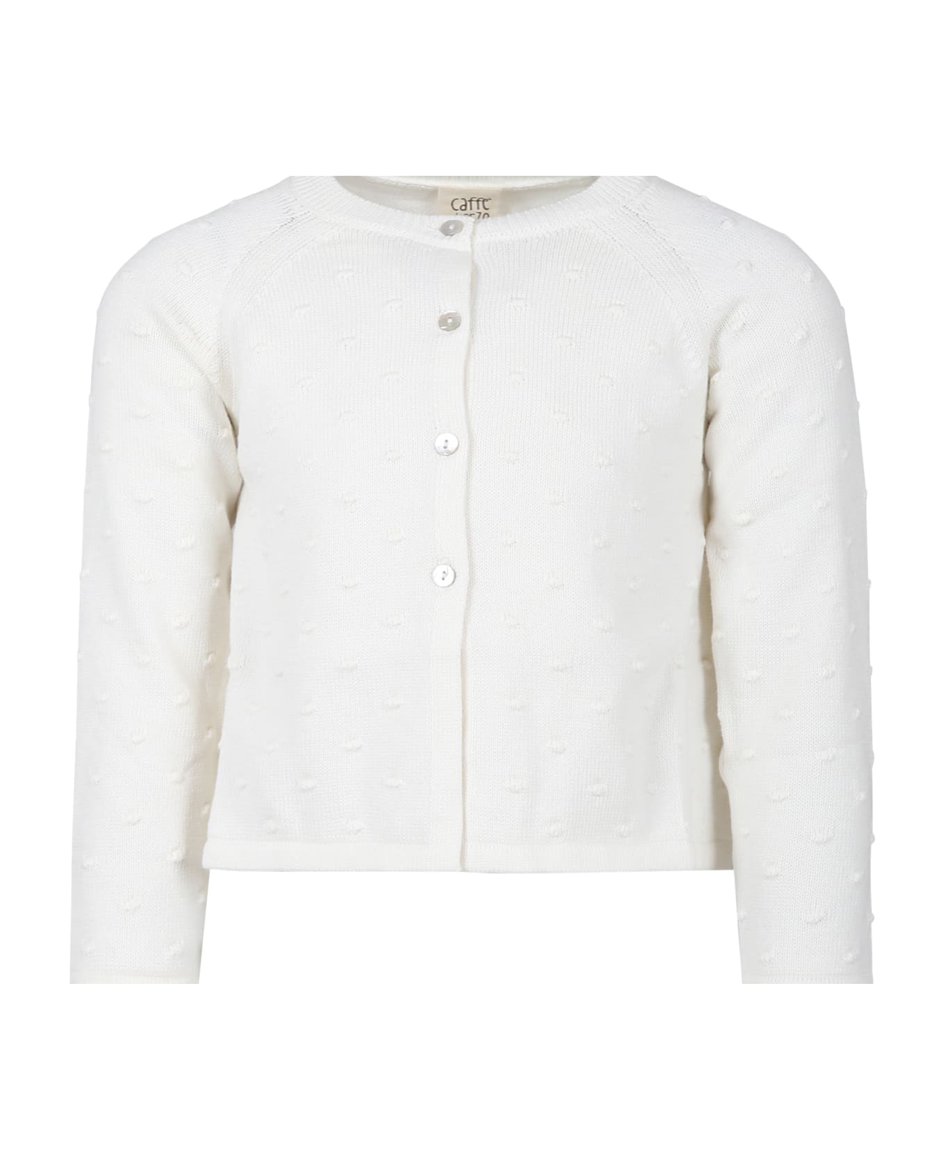 Caffe' d'Orzo White Cardigan For Girl - White