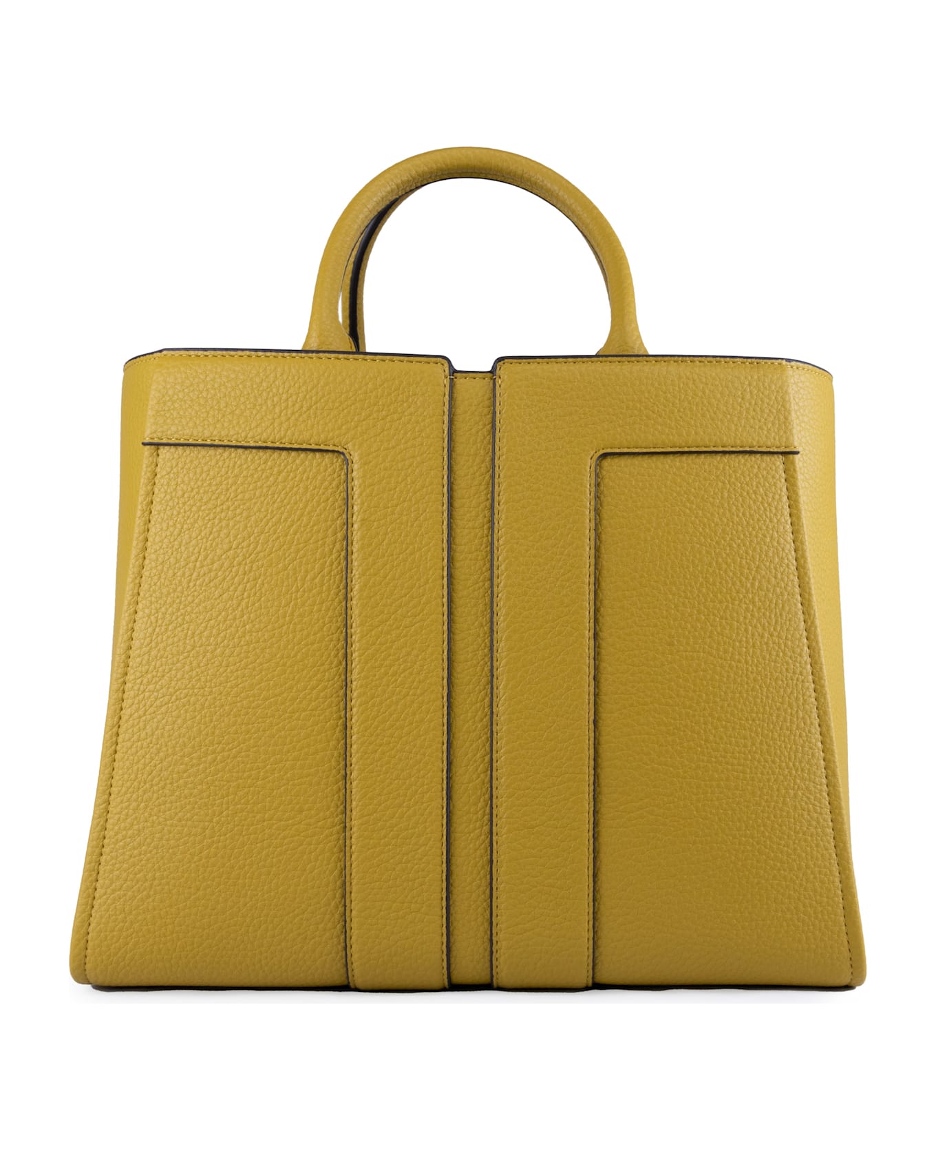 Elisabetta Franchi Medium Leather Effect Handbag - Curry