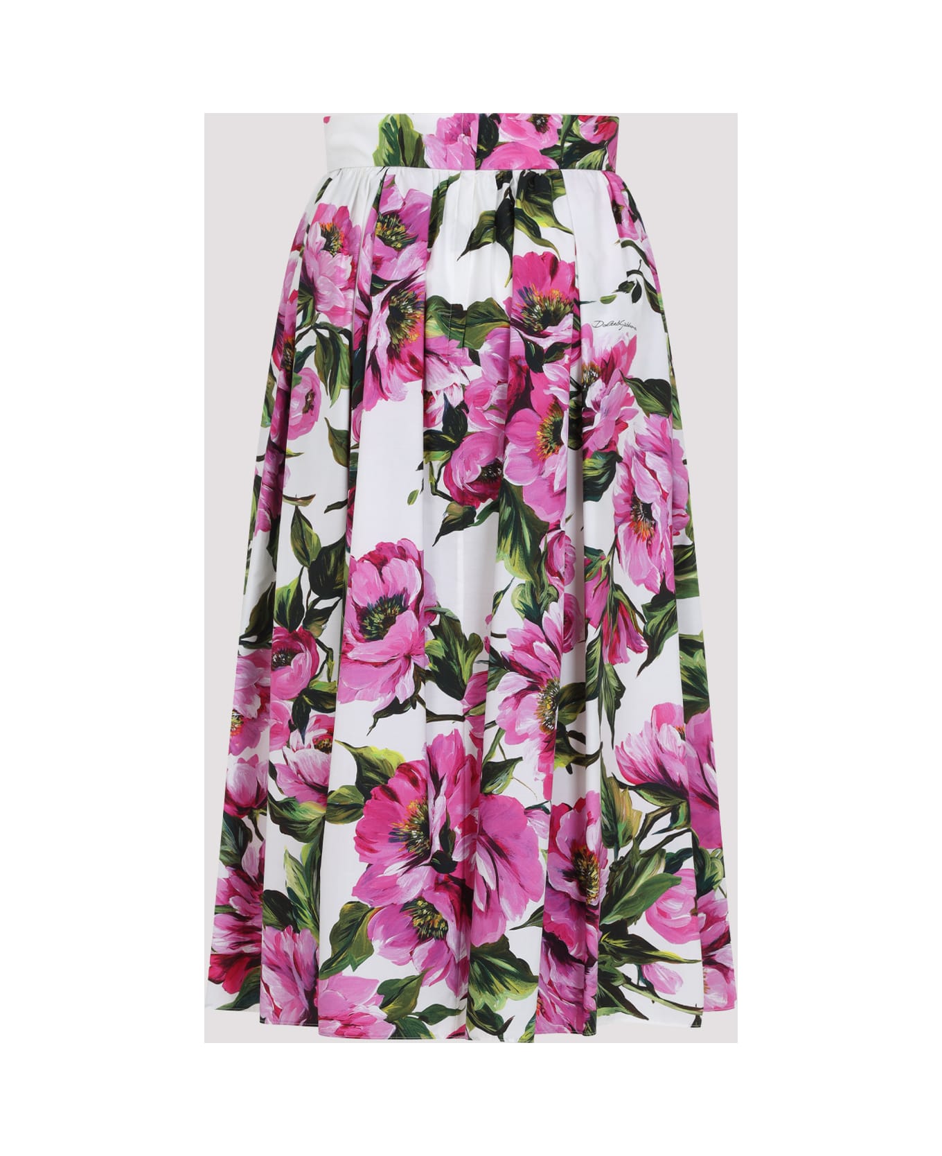 Dolce 
Gabbana Pink Cotton Skirt - White