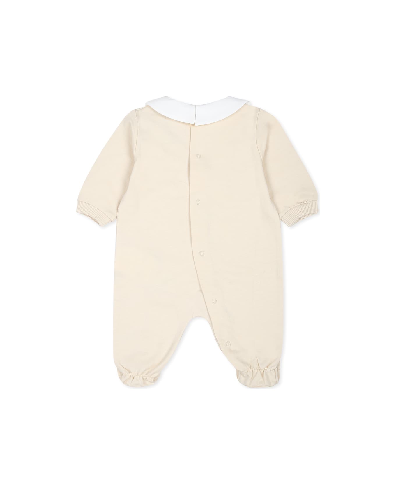 Moschino Beige Babygrow For Babykids With Teddy Bear - Beige