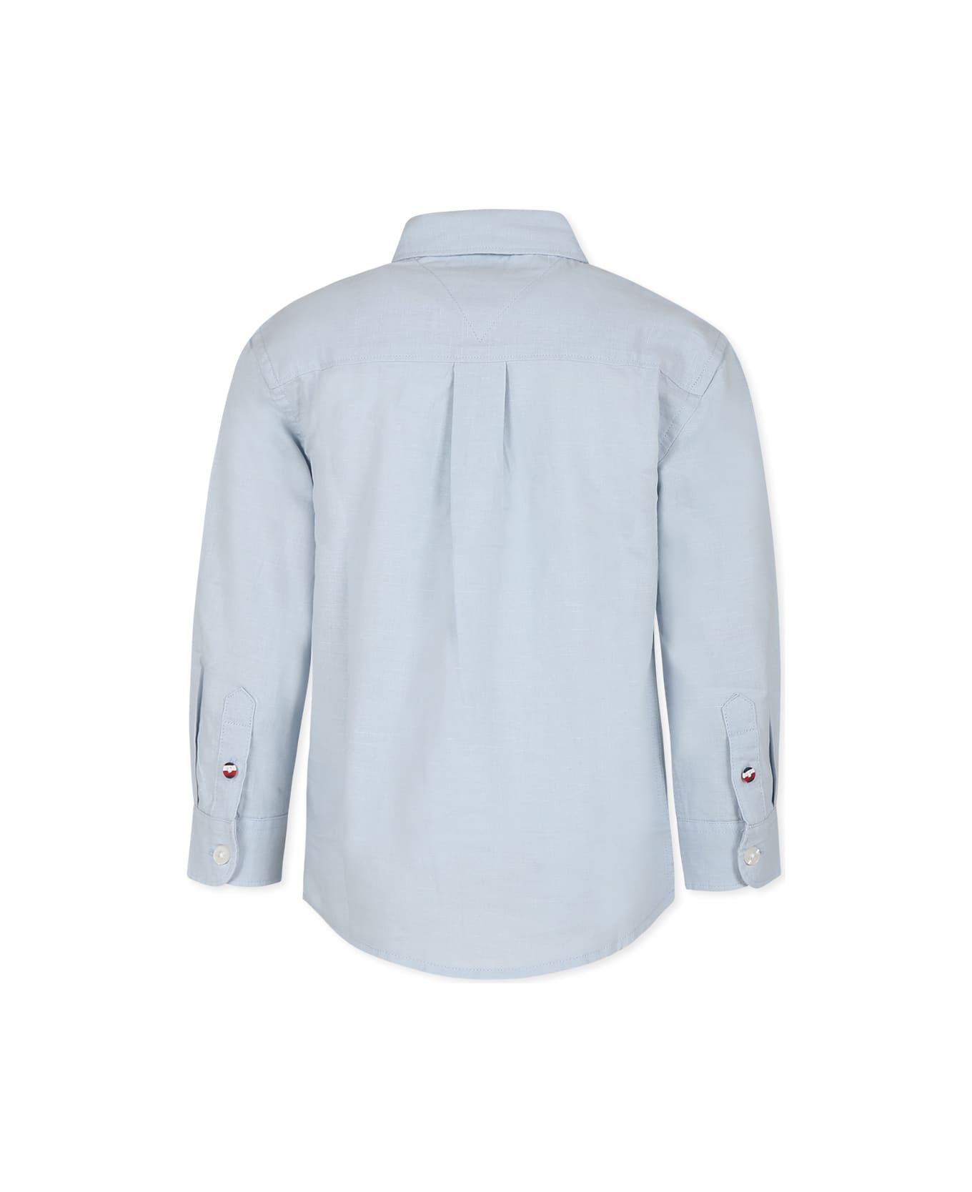 Tommy Hilfiger Light Blue Shirt For Boy With Flag - Light Blue