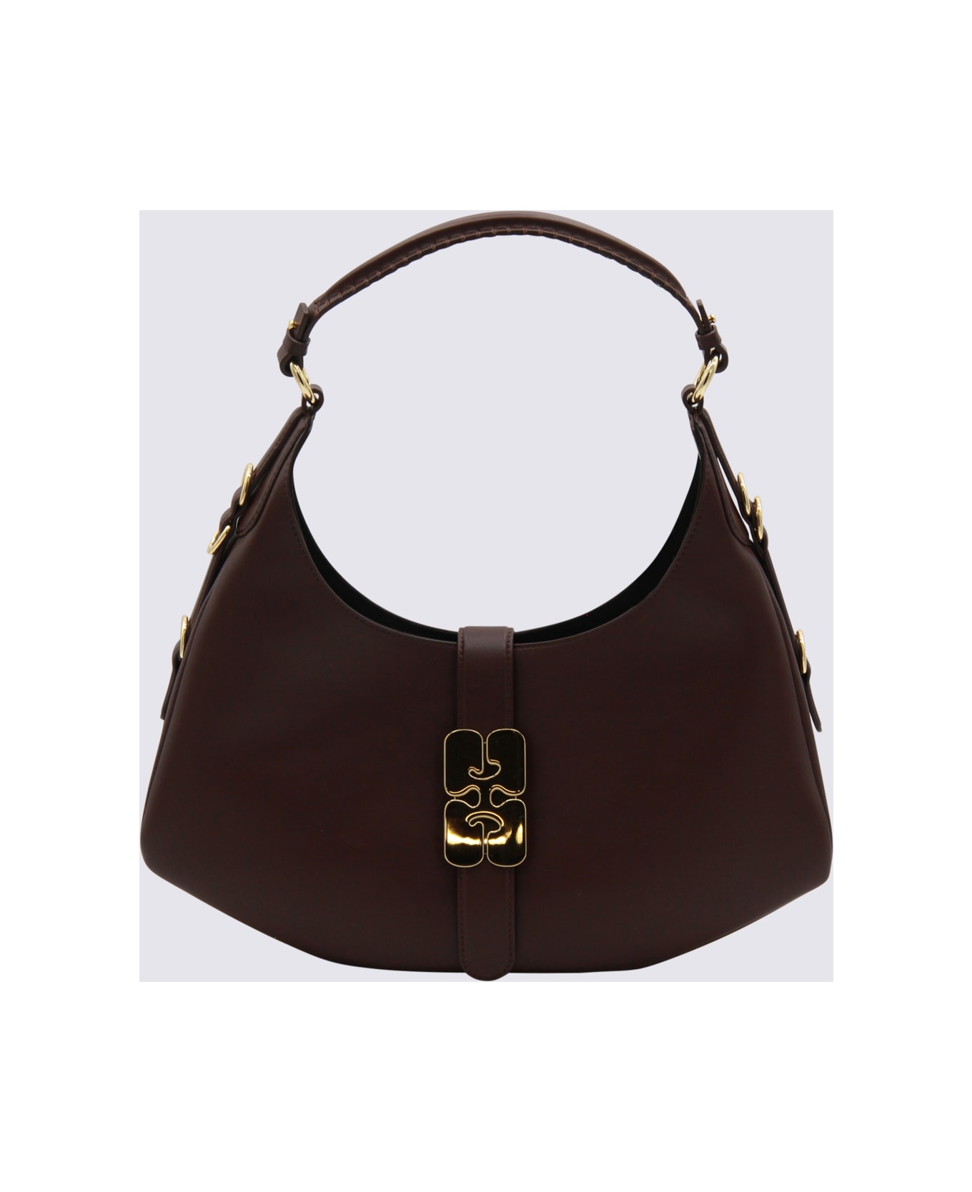 Ganni Brown Shoulder Bag - CHICORY COFFEE
