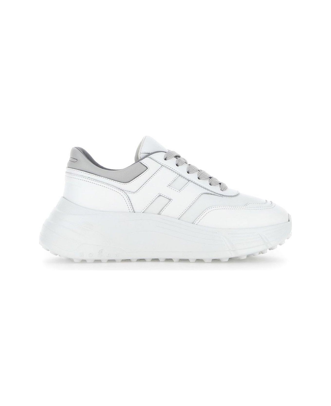 Hogan Logo Detailed Lace-up Sneakers - White