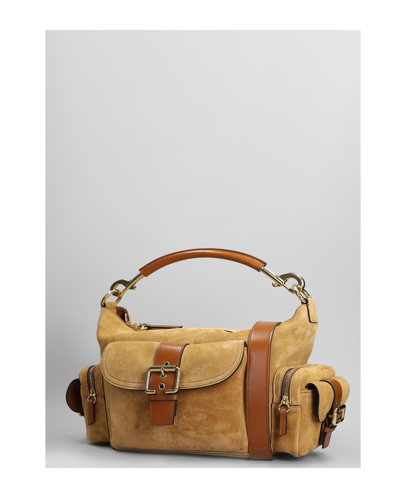 Chloé Camera Bag Shoulder Bag In Camel Suede - Camel